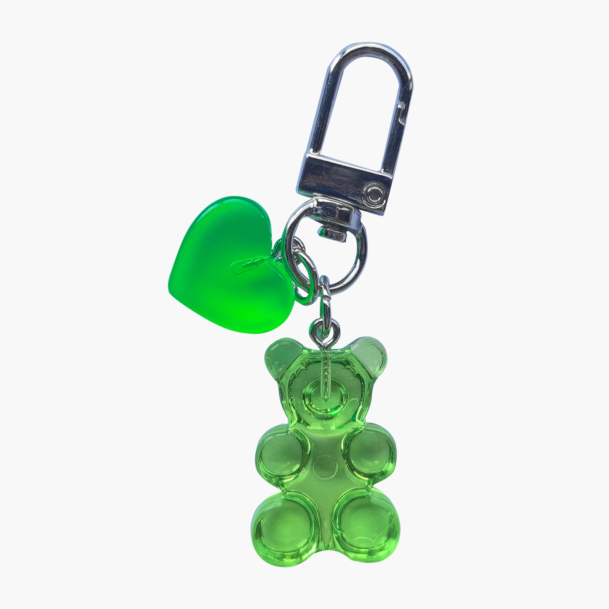 سلسلة مفاتيح على شكل دب بدلاية قلب وخطاف من جلو-girls-accessories-keyringsandbagcharms-image-4