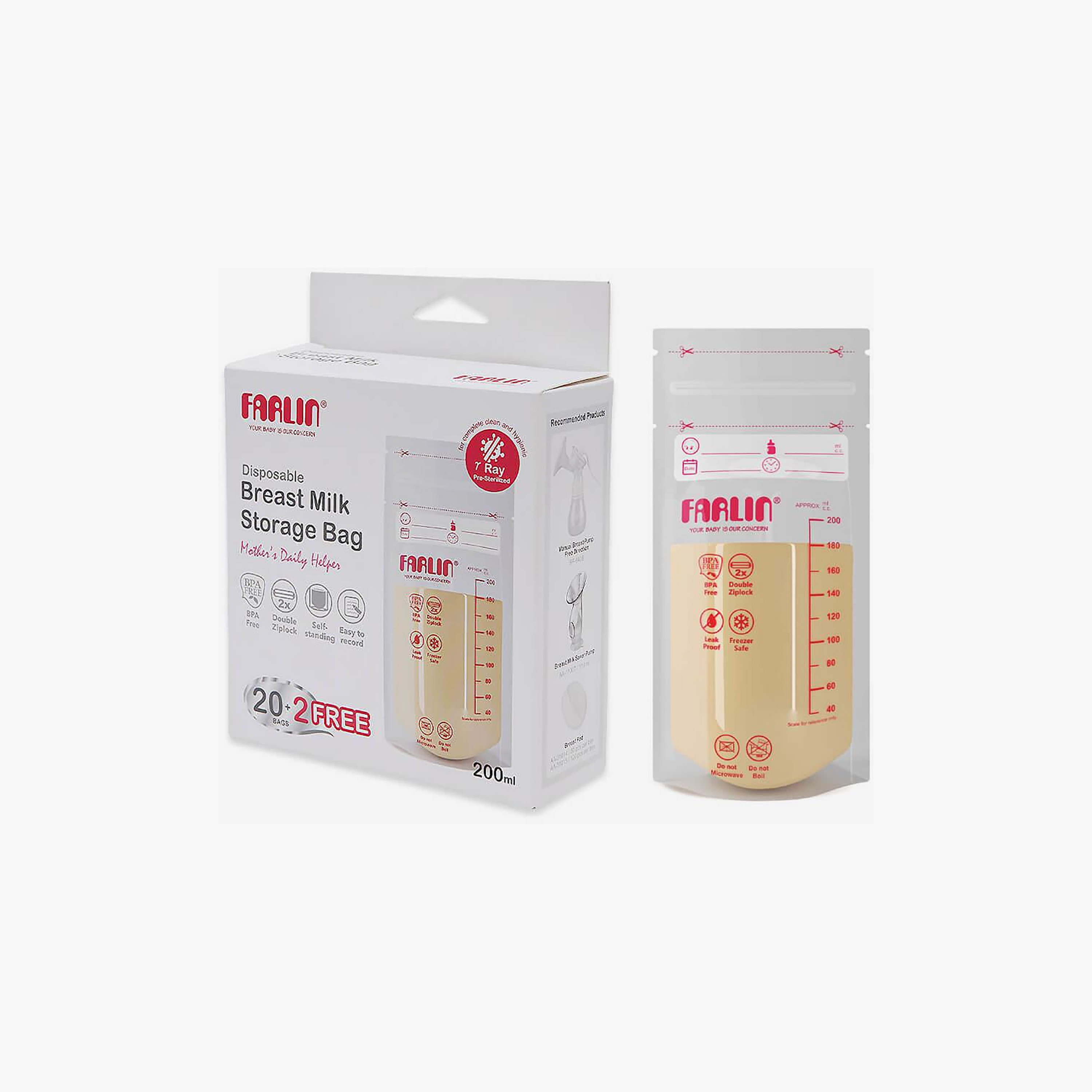 Farlin 22-Piece Breast Milk Storage Bags - 120 ml - Buy 20 get 2 Free-baby-feeding-breastfeedingandcare-image-3
