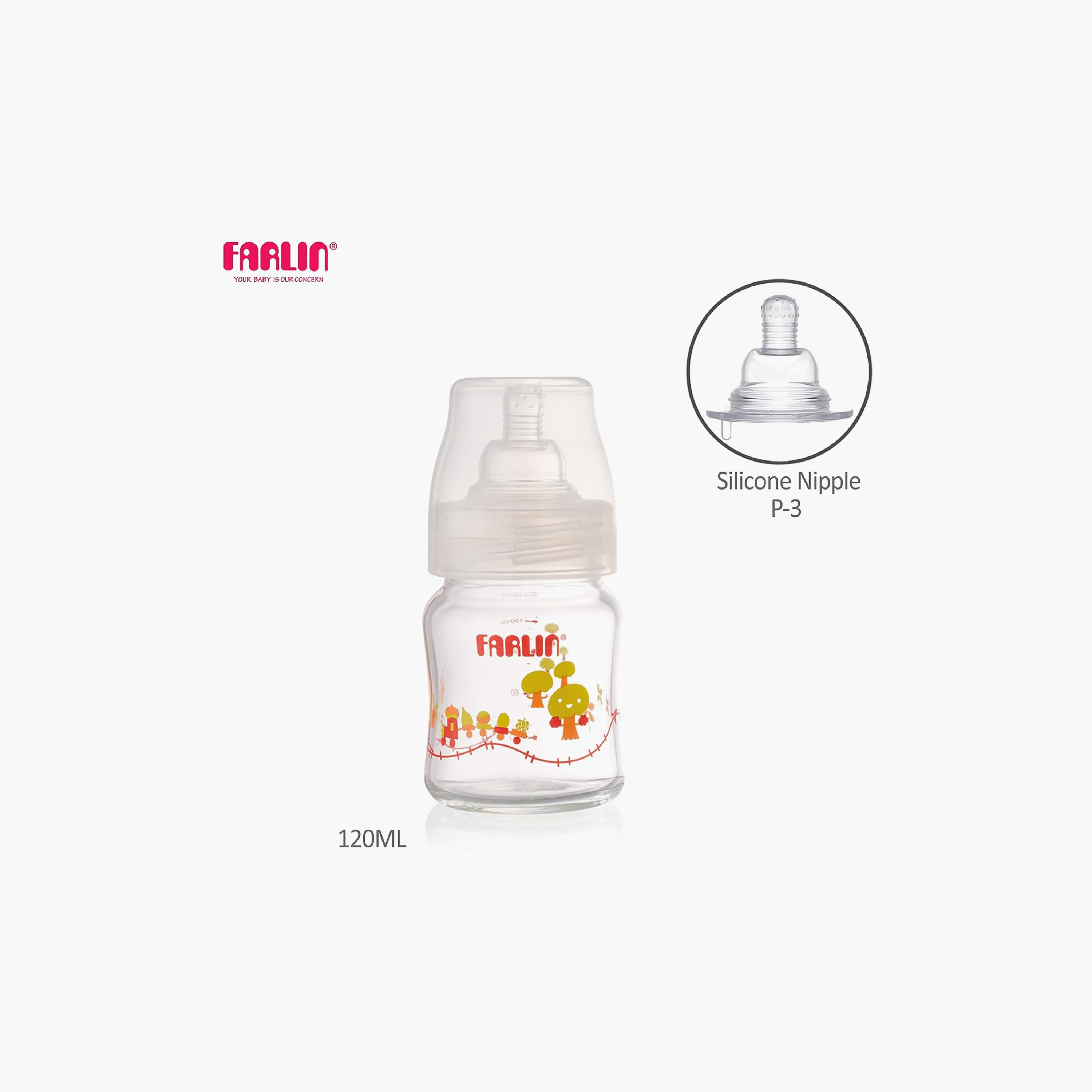 Farlin Heat Resistant Wide Neck Glass Feeding Bottle - 120 ml-baby-feeding-feedingbottles-bottlesandteats-image-4