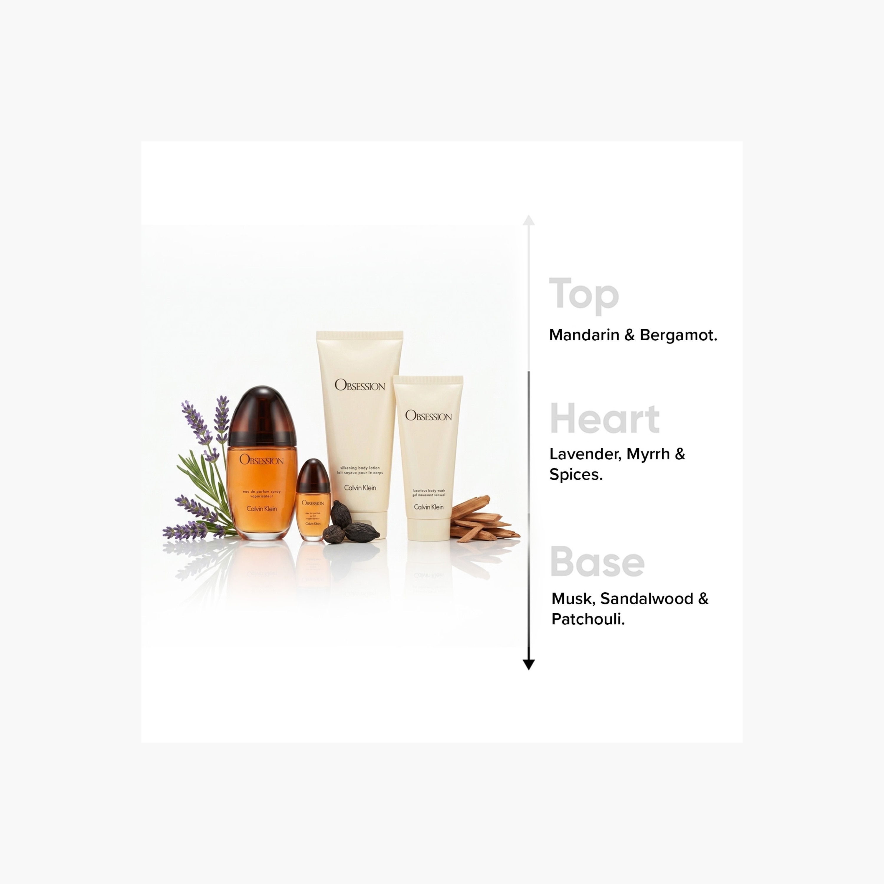 Calvin Klein Obsession 4-Piece Eau de Parfum with Body Lotion and Body Wash Gel Set for Women-beautyandpersonalcare-giftsets-image-3