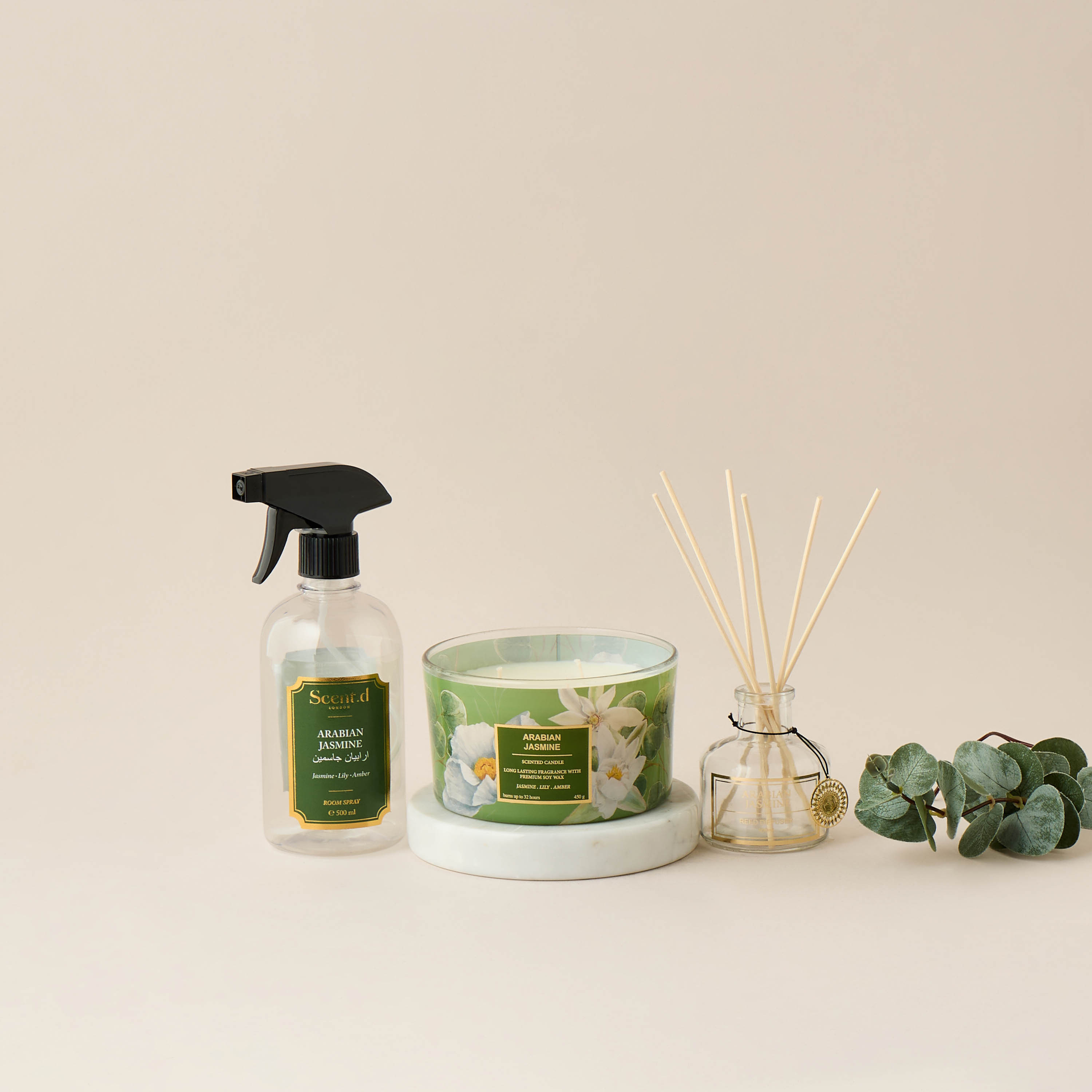 Scent.d London 3-Piece Arabian Jasmine Home Fragrance Gift Set-household-homefragrance-fragrancegiftset-image-1