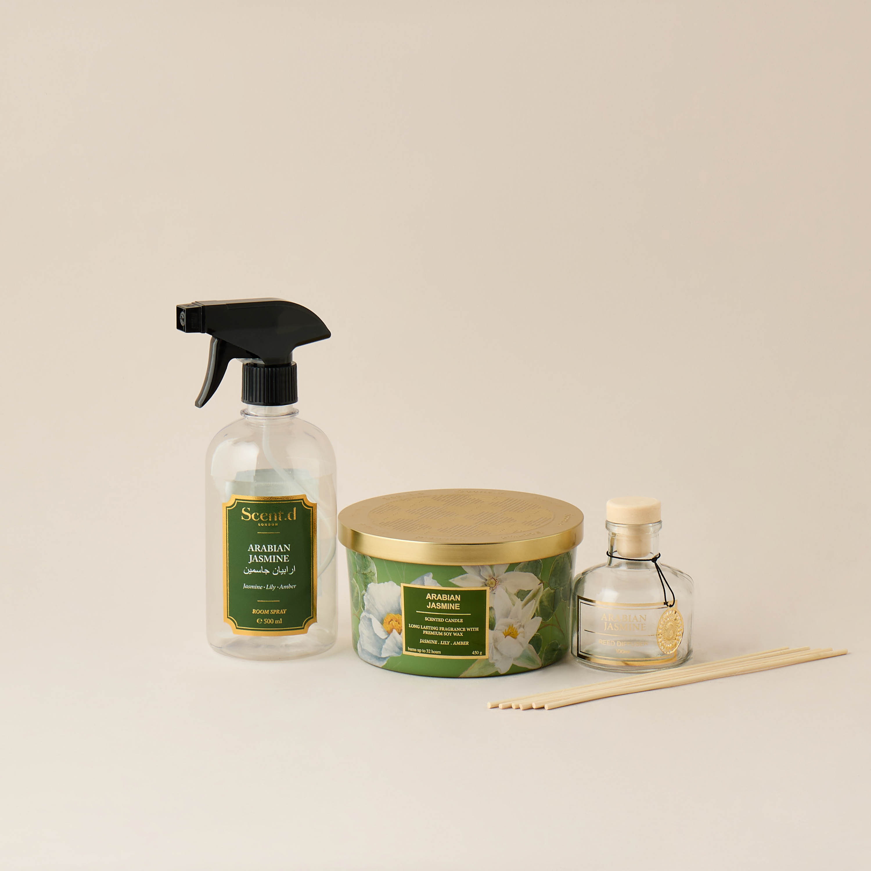 Scent.d London 3-Piece Arabian Jasmine Home Fragrance Gift Set-household-homefragrance-fragrancegiftset-image-2
