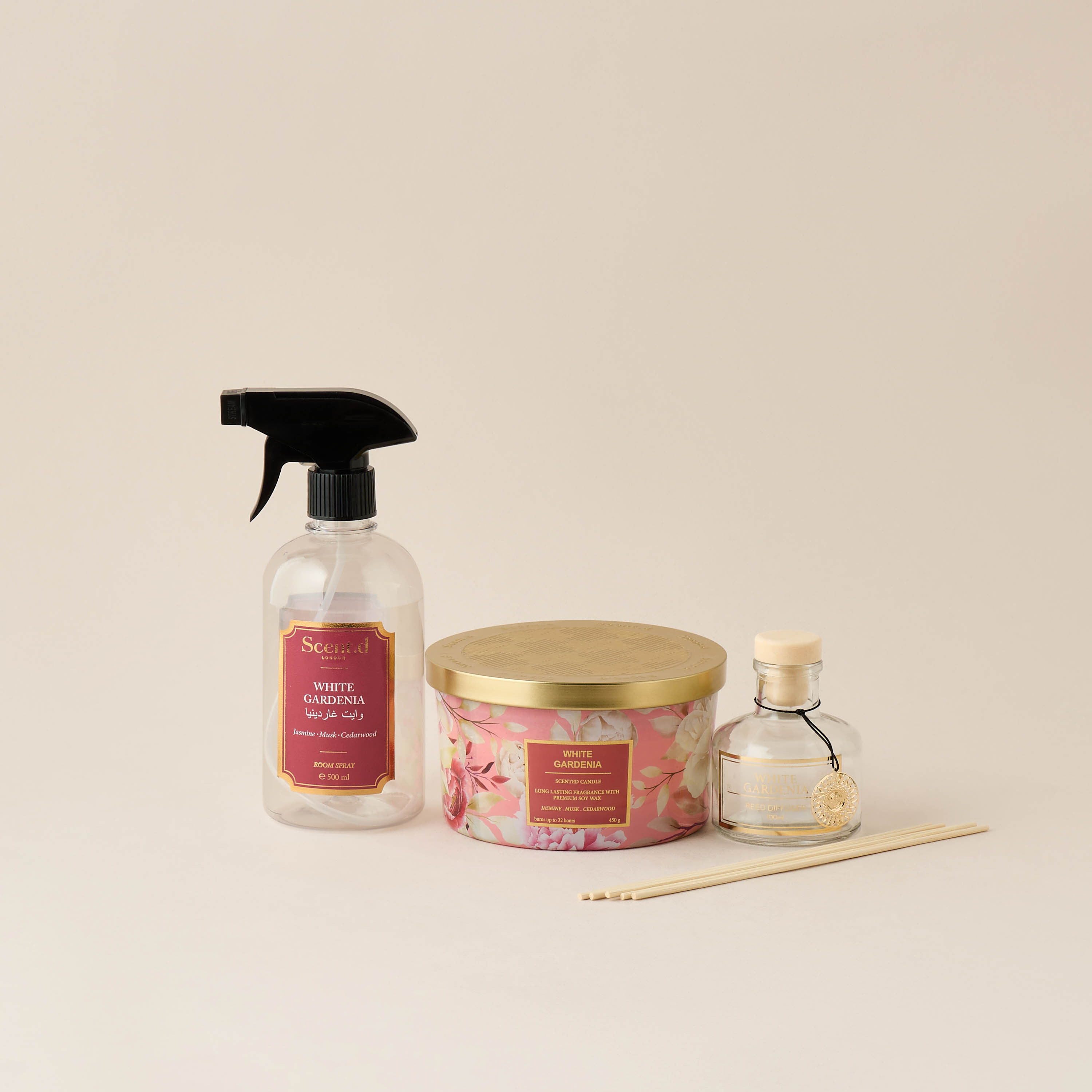 Scent.d London 3-Piece Arabian Jasmine Home Fragrance Gift Set-household-homefragrance-fragrancegiftset-image-1