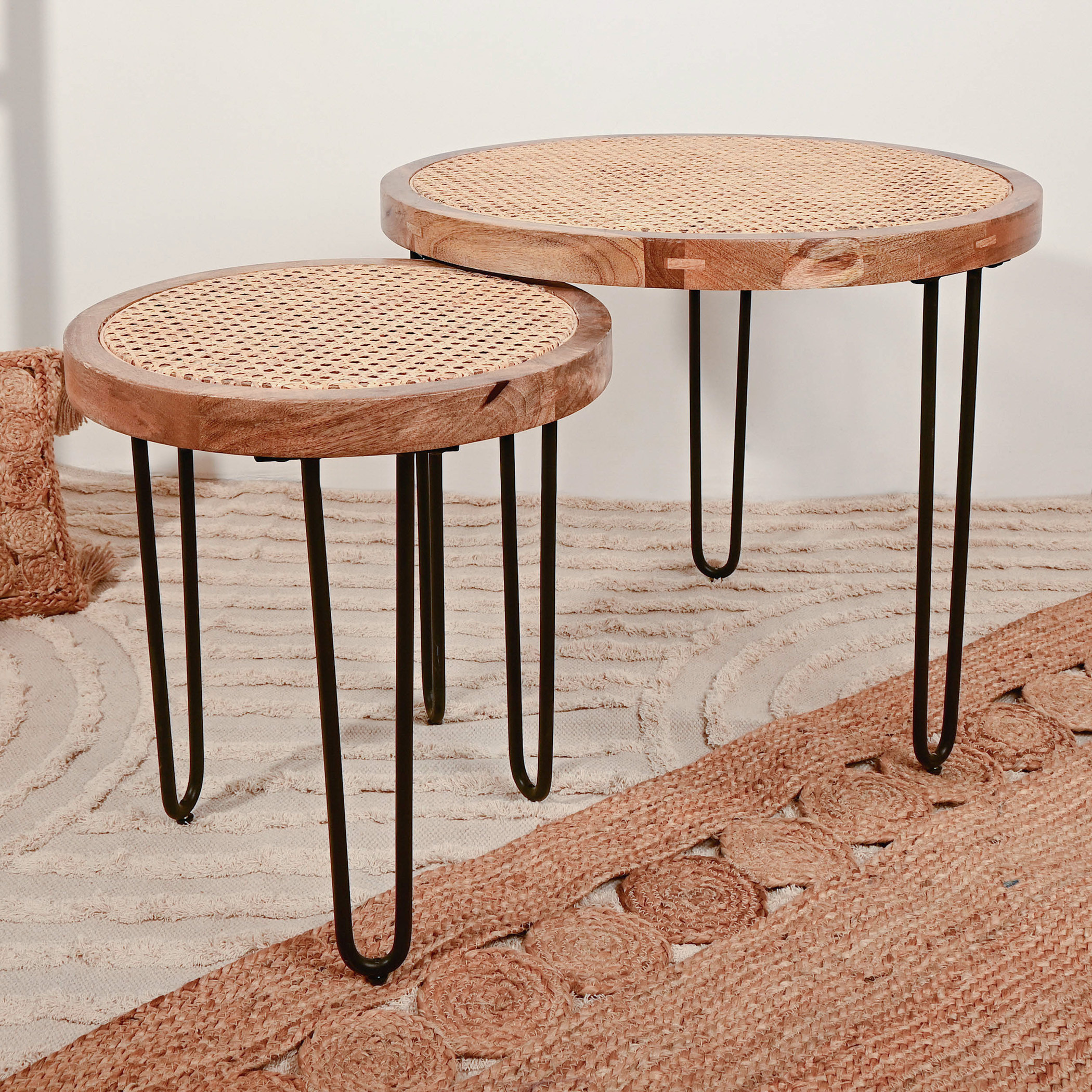Crafted by Lifestyle Rattan Top Nesting Table - Set of 2-furniture-livingroom-nestoftables-image-2
