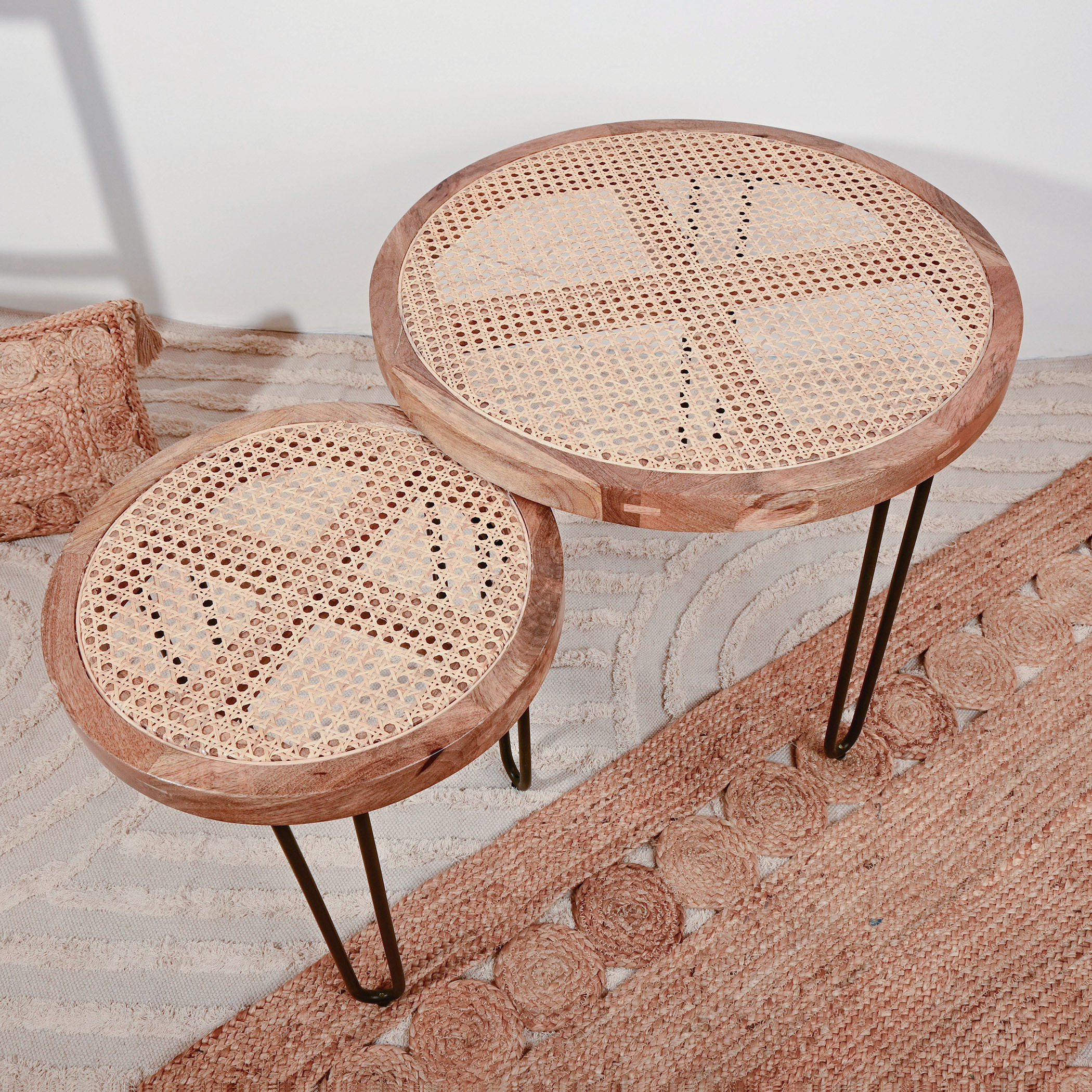 Crafted by Lifestyle Rattan Top Nesting Table - Set of 2-furniture-livingroom-nestoftables-image-3