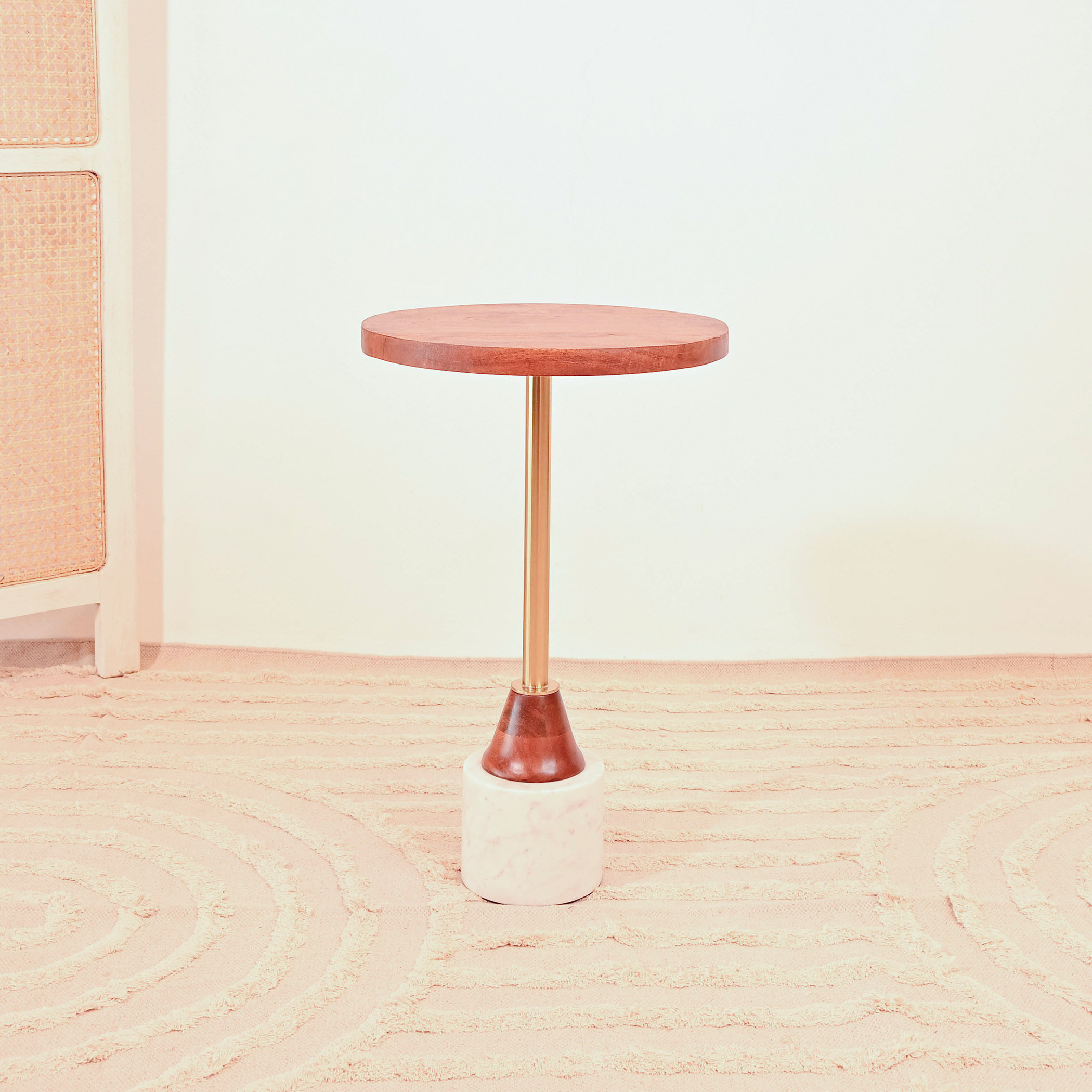 Home Carving Wooden Top Accent Table with Pedestal Base - 55x30x55 cms-furniture-livingroom-sideandendtables-image-2