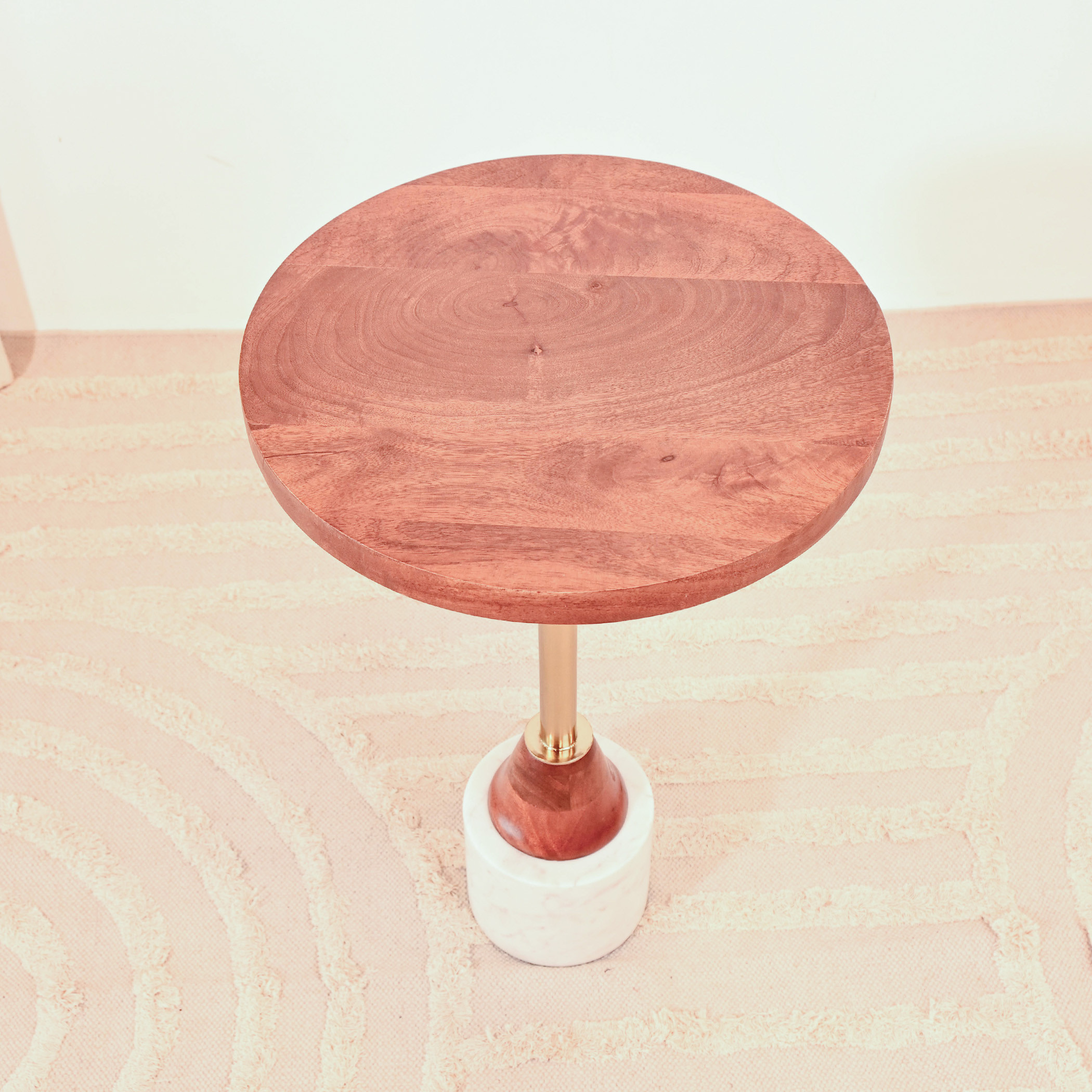Home Carving Wooden Top Accent Table with Pedestal Base - 55x30x55 cms-furniture-livingroom-sideandendtables-image-5