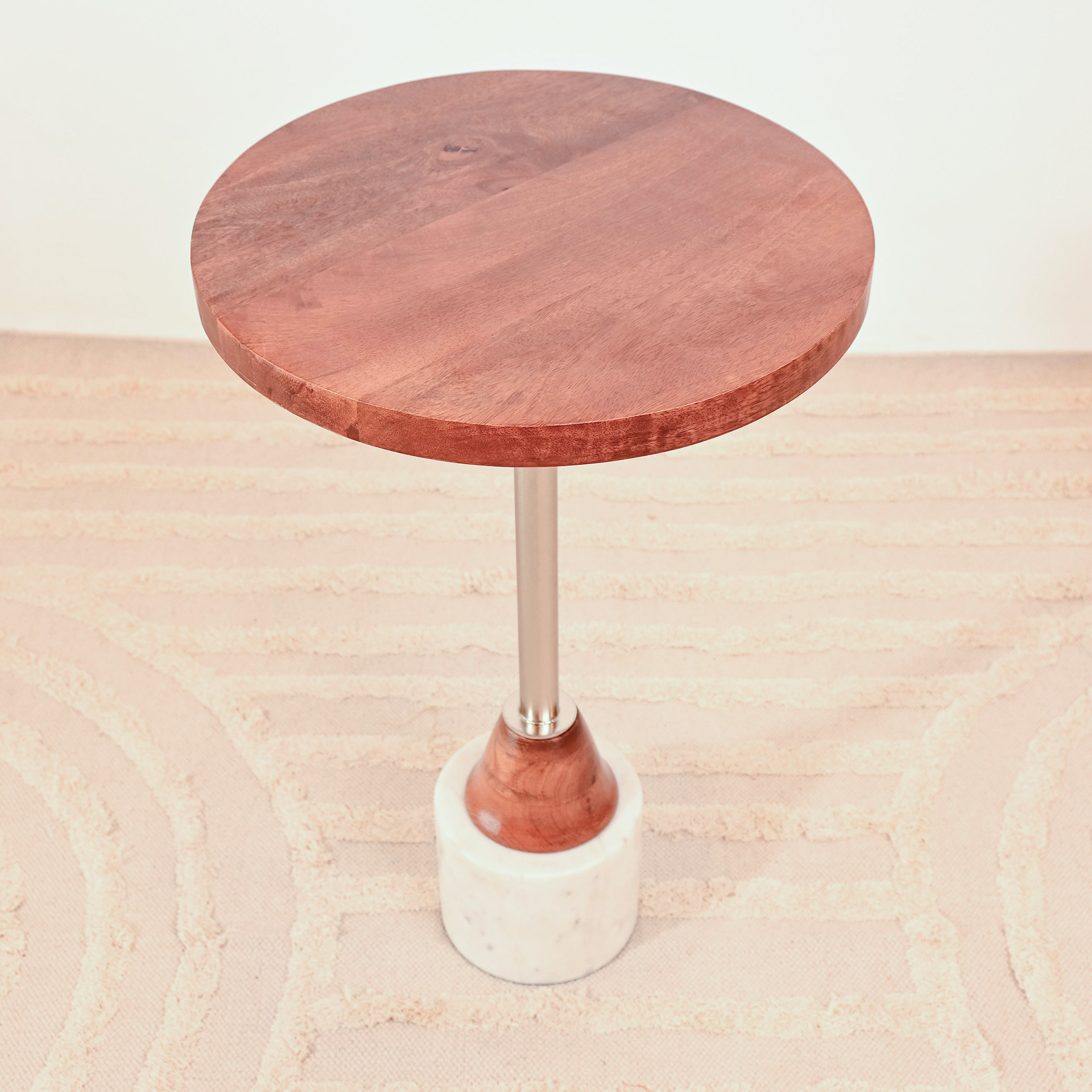Home Carving Wooden Top Accent Table with Pedestal Base - 55x30x55 cms-furniture-livingroom-sideandendtables-image-4