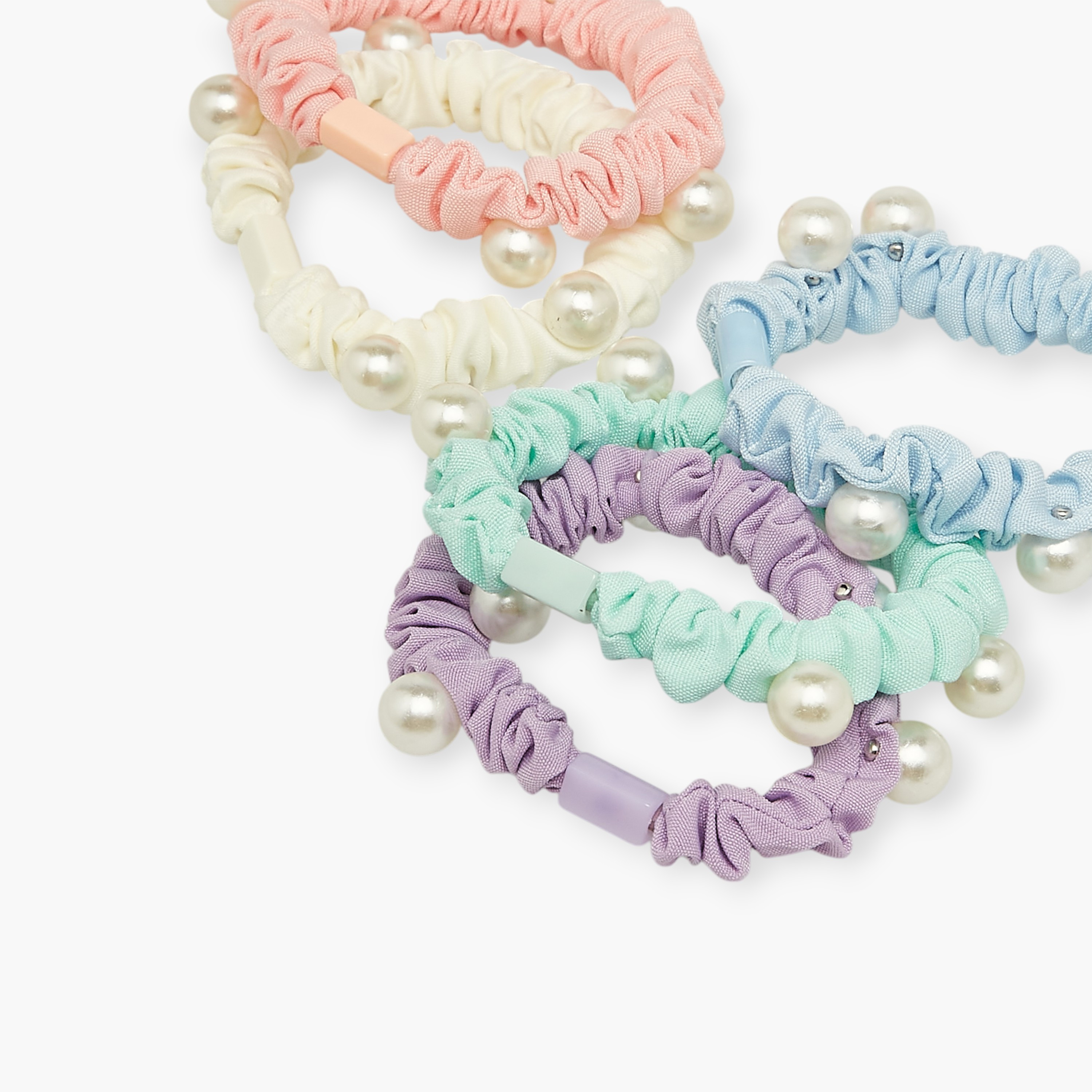 Pearl Embellished Scrunchie - Set of 5-women-hairaccessories-scrunchies-image-4