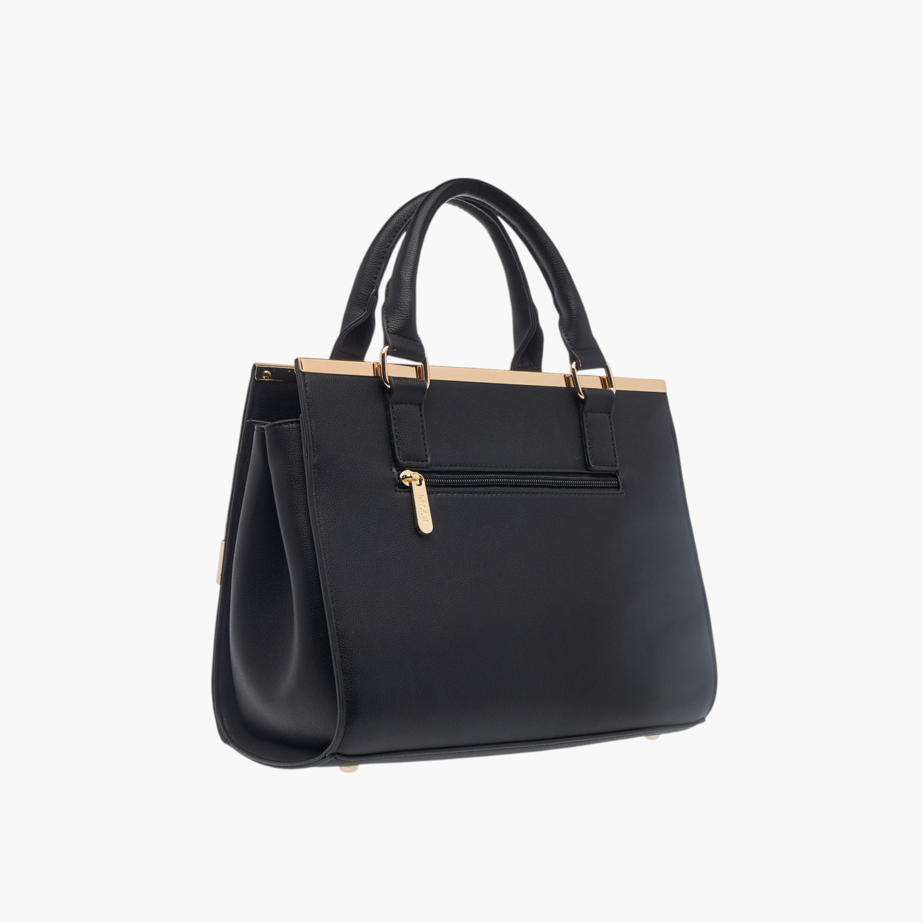 Shop Bessie London Textured Tote Bag with Zip Closure and