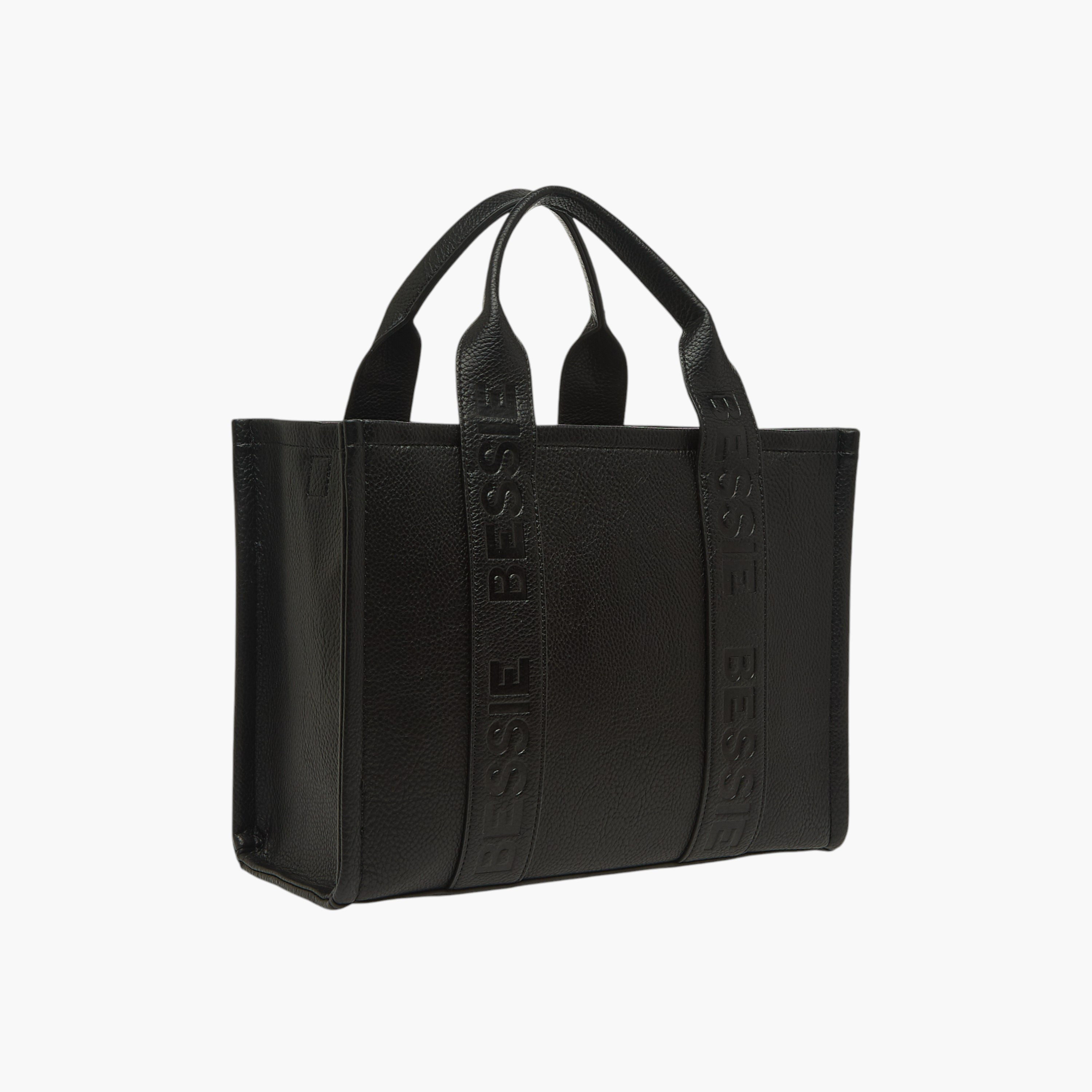 Shop Bessie London Logo Embossed Tote Bag with Handles and