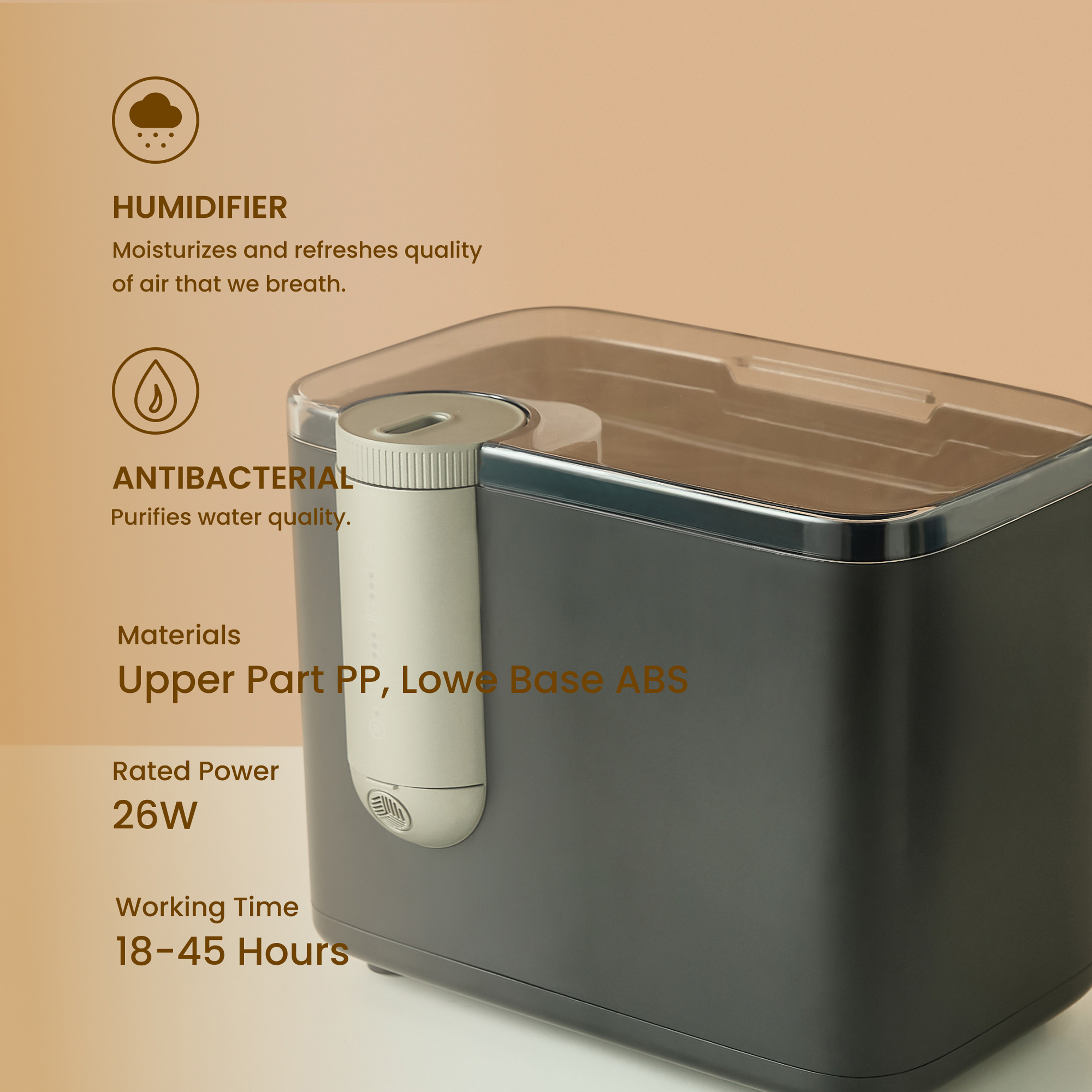 Majestic Ultrasonic Electrical Humidifier - 4.5 L-household-homefragrance-airrevitalisersandhumidifiers-image-3