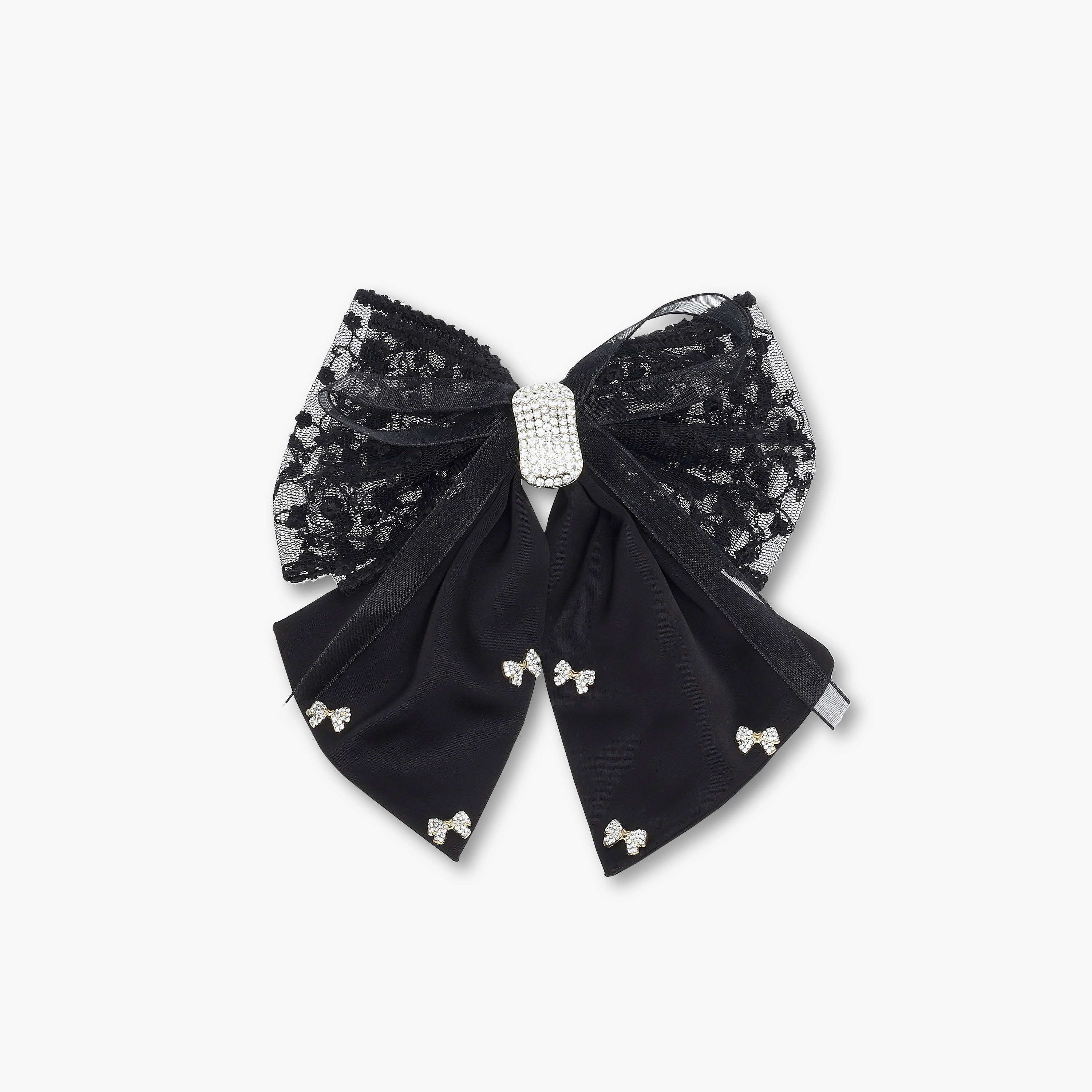 Embellished Lace Bow Barrette Hair Clip-women-hairaccessories-clips-image-1