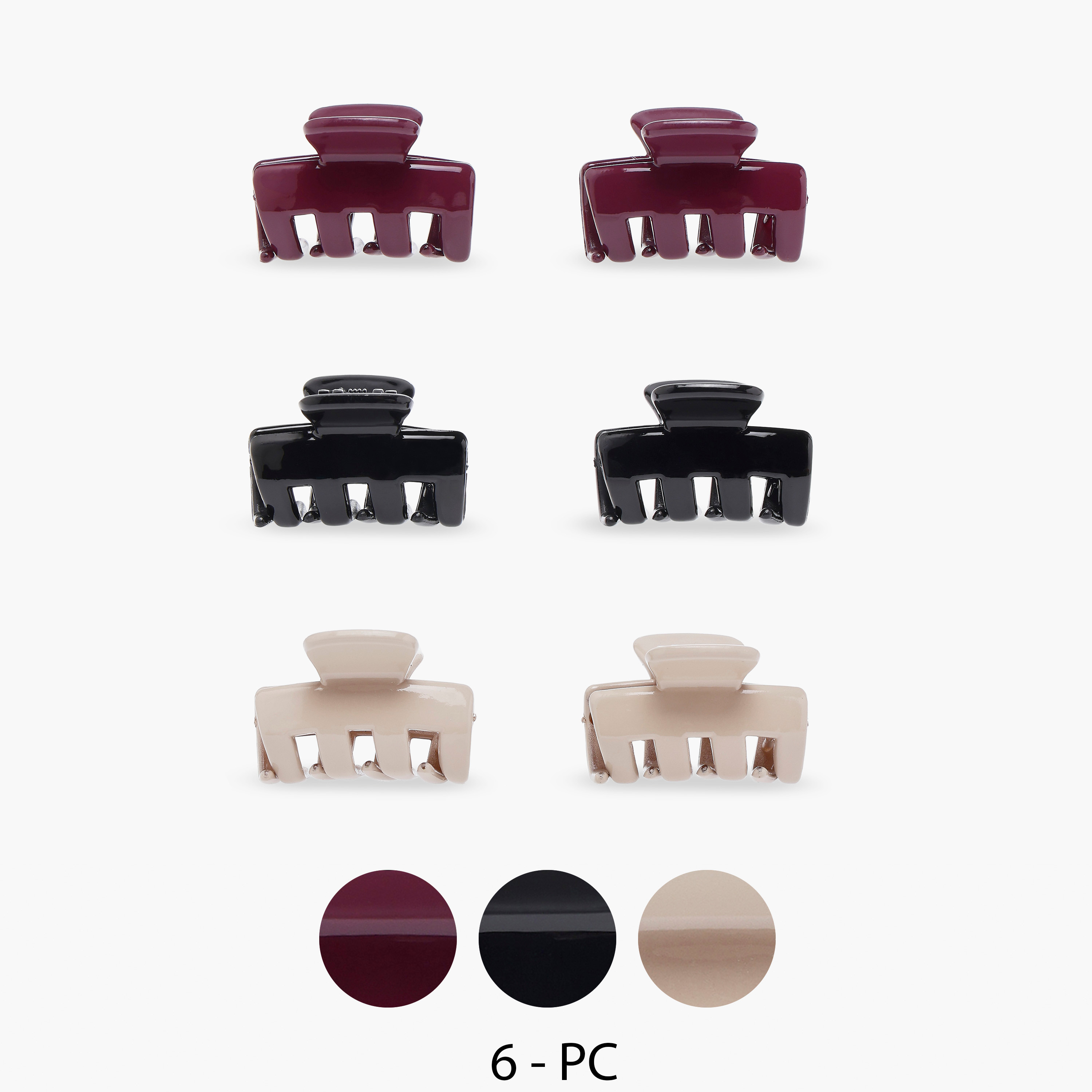 Solid Hair Clamp - Set of 6-women-hairaccessories-clamps-image-1