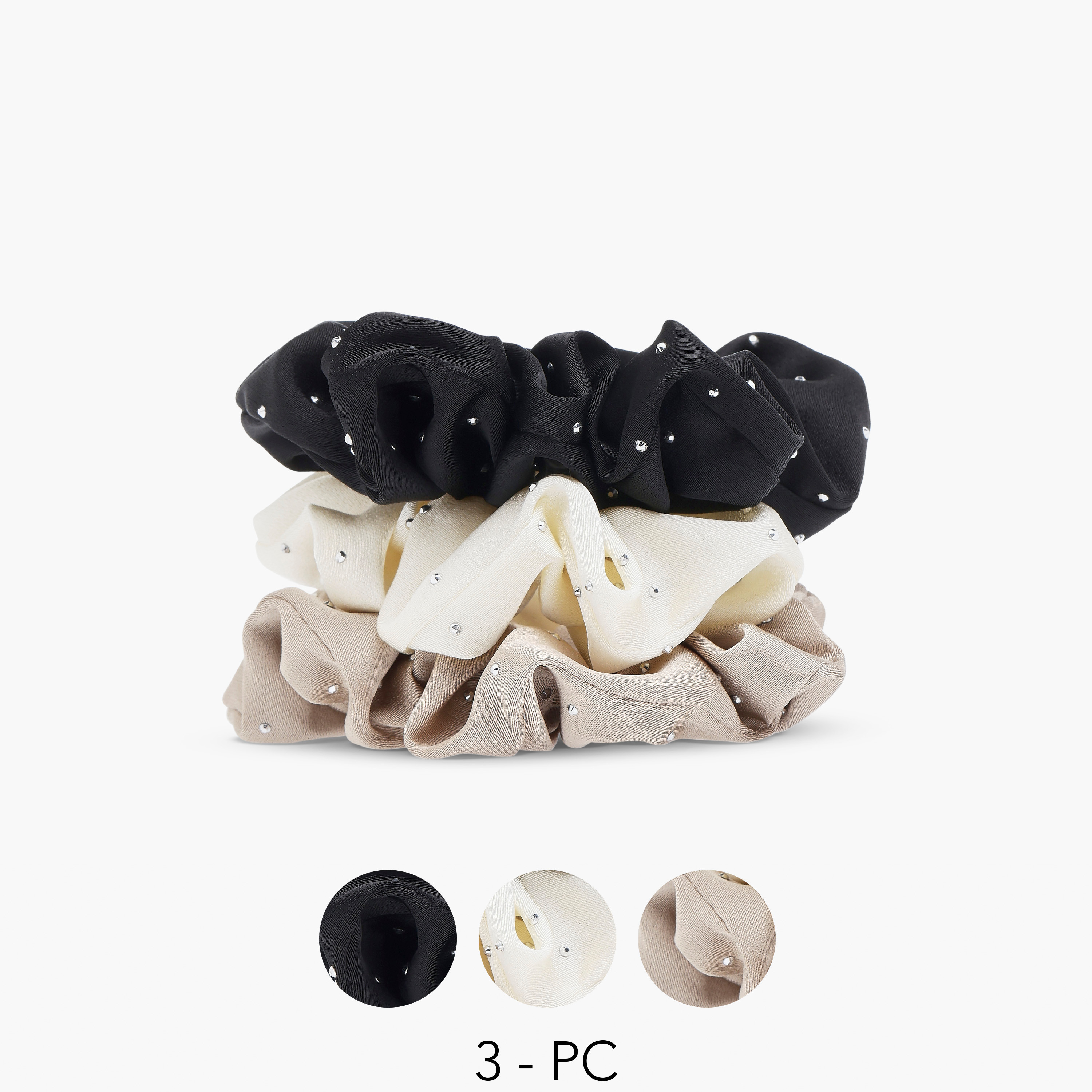 ربطات شعر ستان مزينة - طقم من 3 قطع-women-hairaccessories-scrunchies-image-1