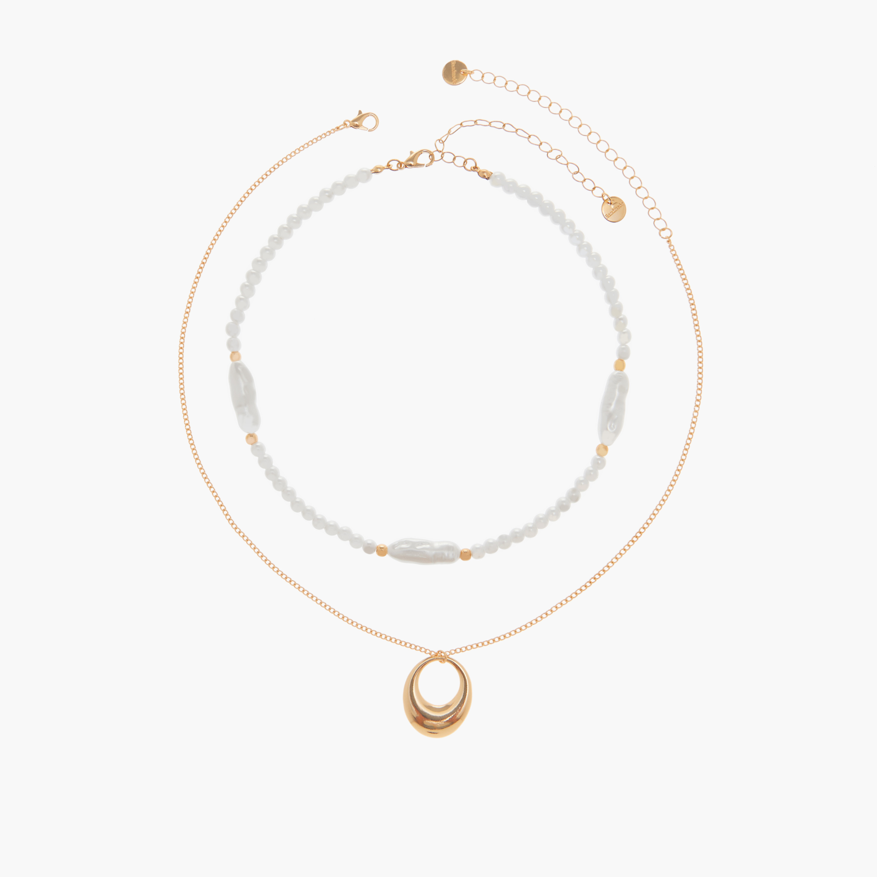 Embellished Necklace with Lobster Clasp - Set of 2-women-watchesandjewellery-jewellery-necklacesandpendants-image-1