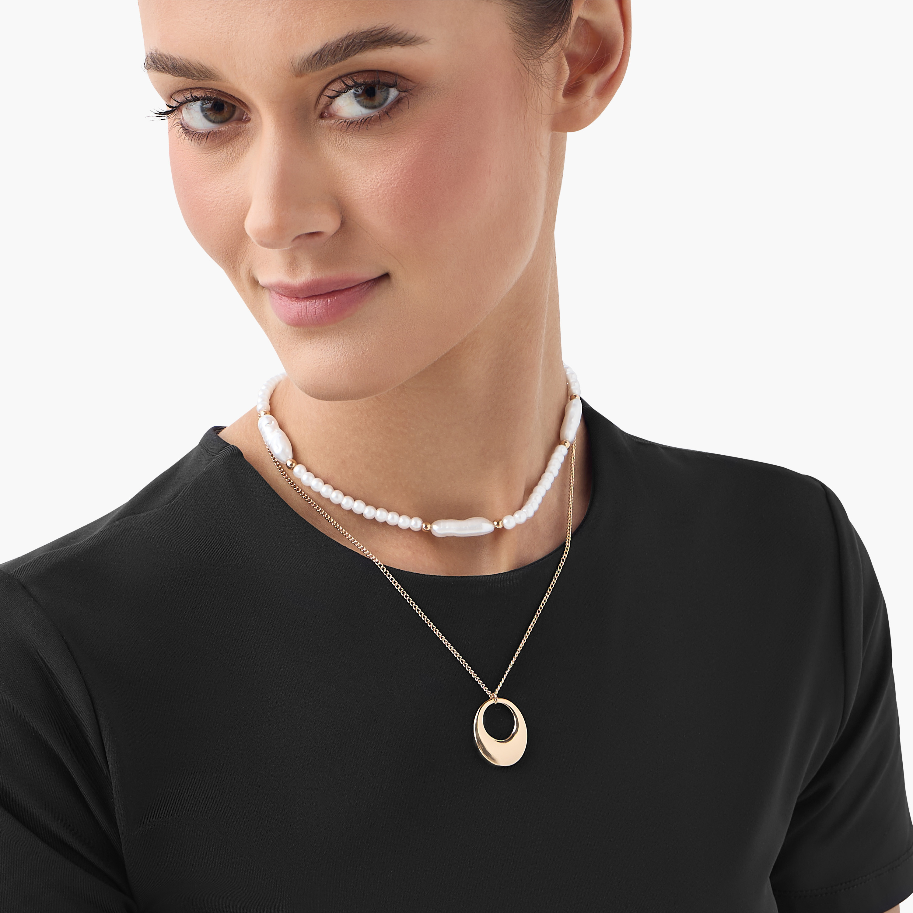 Embellished Necklace with Lobster Clasp - Set of 2-women-watchesandjewellery-jewellery-necklacesandpendants-image-2