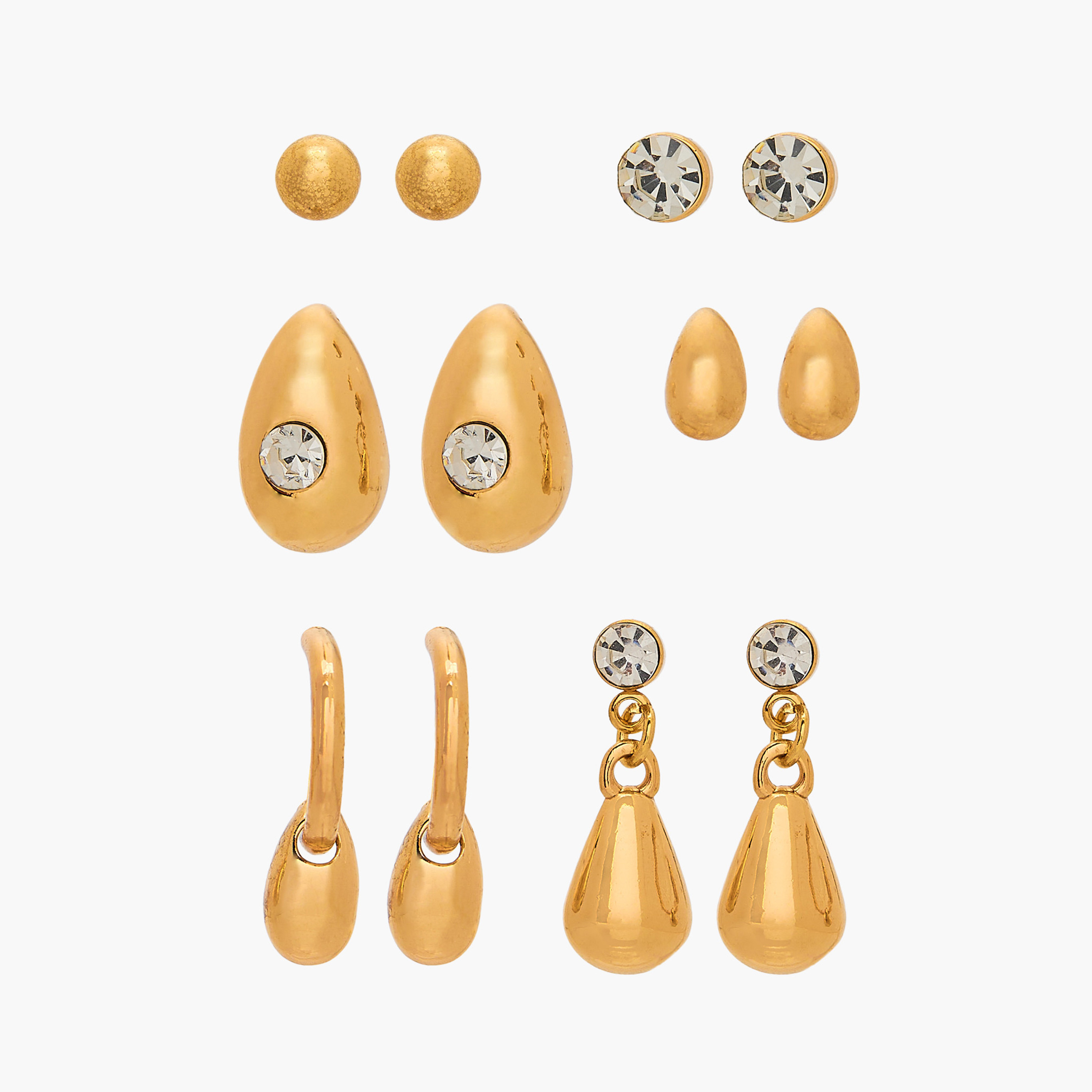 Embellished Earrings with Pushback Closure - Set of 6-women-watchesandjewellery-jewellery-earrings-image-1