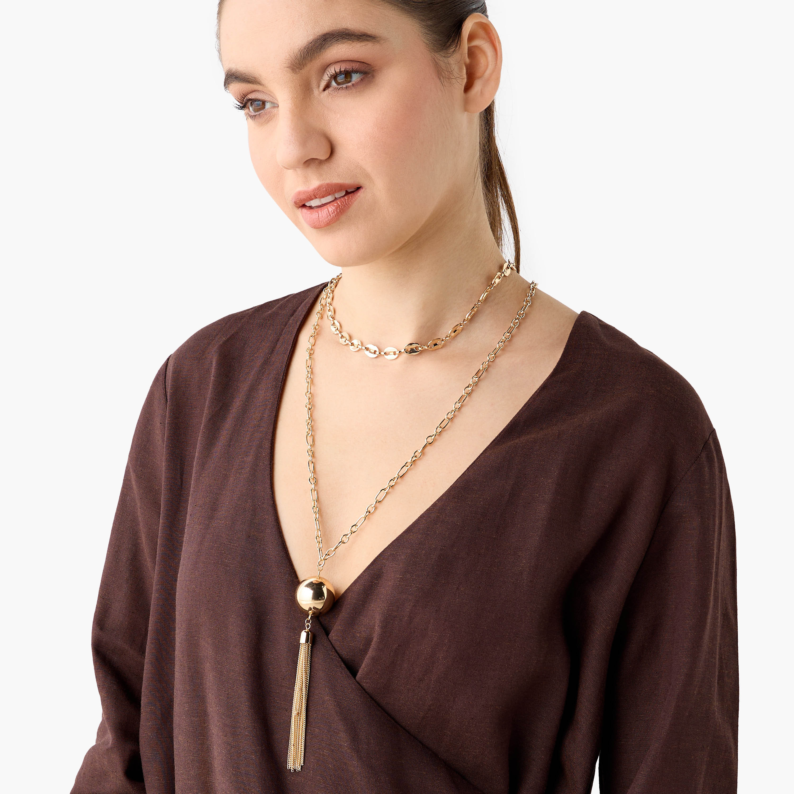 Metallic Assorted Necklace with Lobster Clasp Closure - Set of 2-women-watchesandjewellery-jewellery-necklacesandpendants-image-2