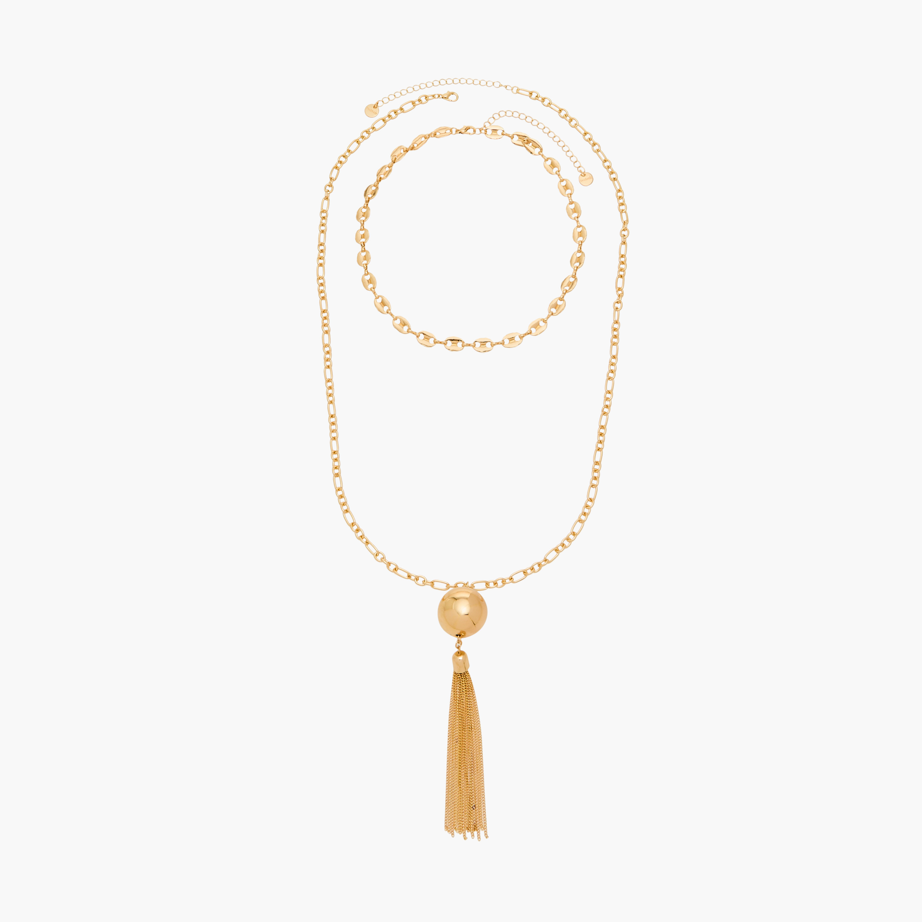 Metallic Assorted Necklace with Lobster Clasp Closure - Set of 2-women-watchesandjewellery-jewellery-necklacesandpendants-image-1
