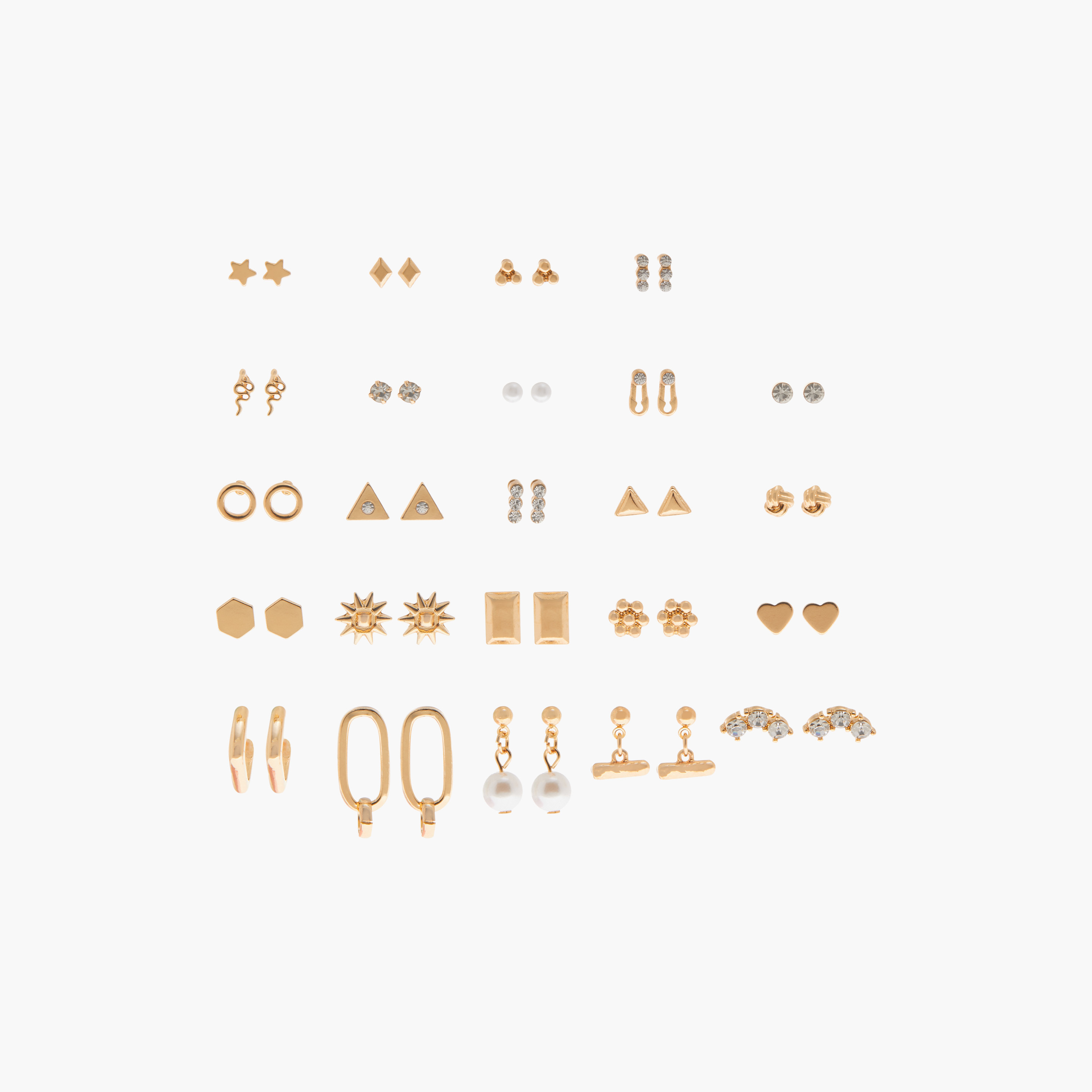 Assorted Stud Earrings with Pushback Closure - Set of 24-women-watchesandjewellery-jewellery-earrings-image-1