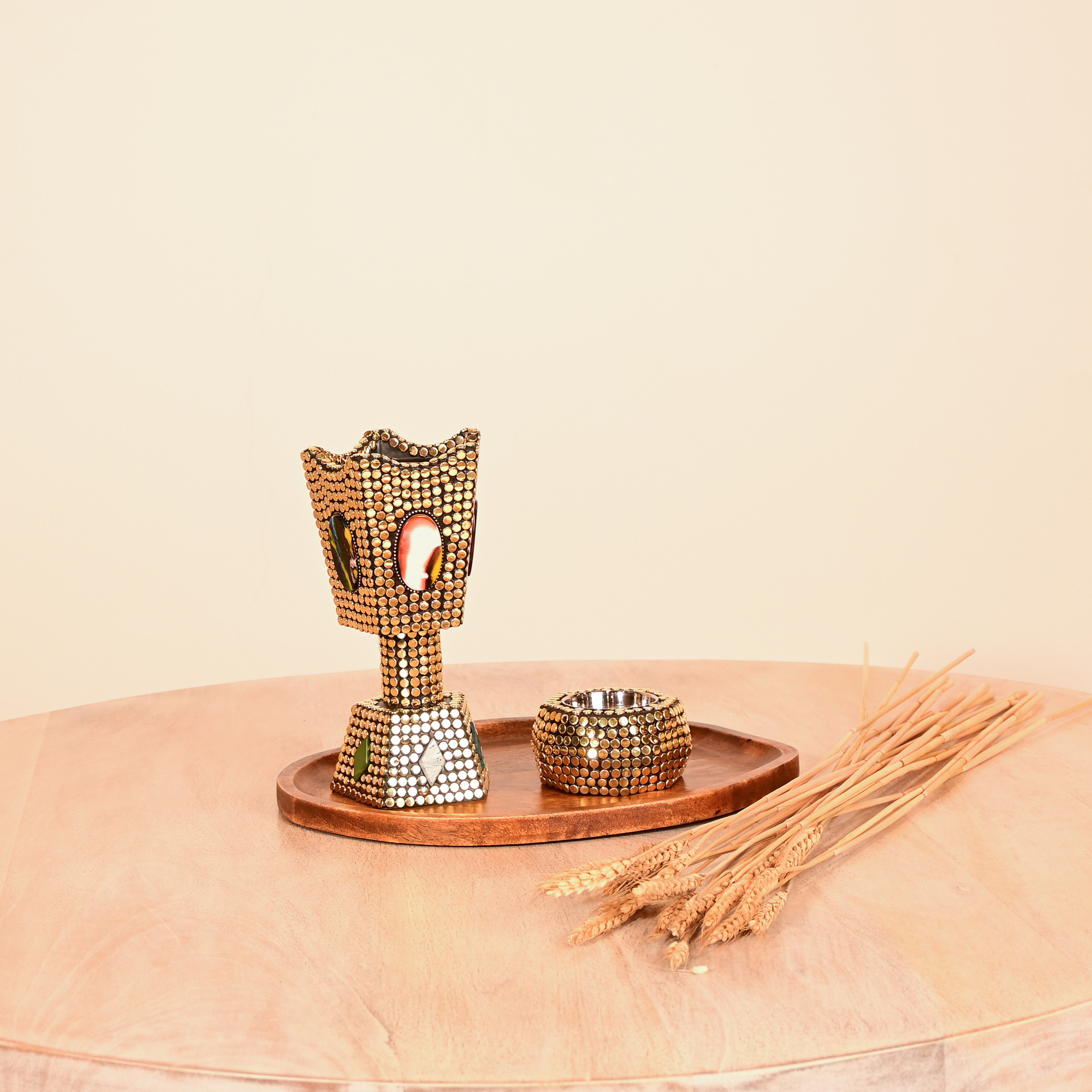 Home Carving Metal Studded Bakhoor Burner-household-homefragrance-burners-image-1