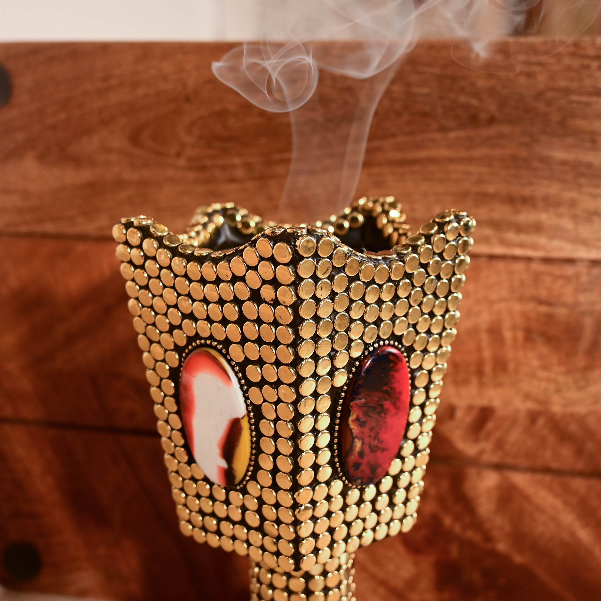 Home Carving Metal Studded Bakhoor Burner-household-homefragrance-burners-image-5