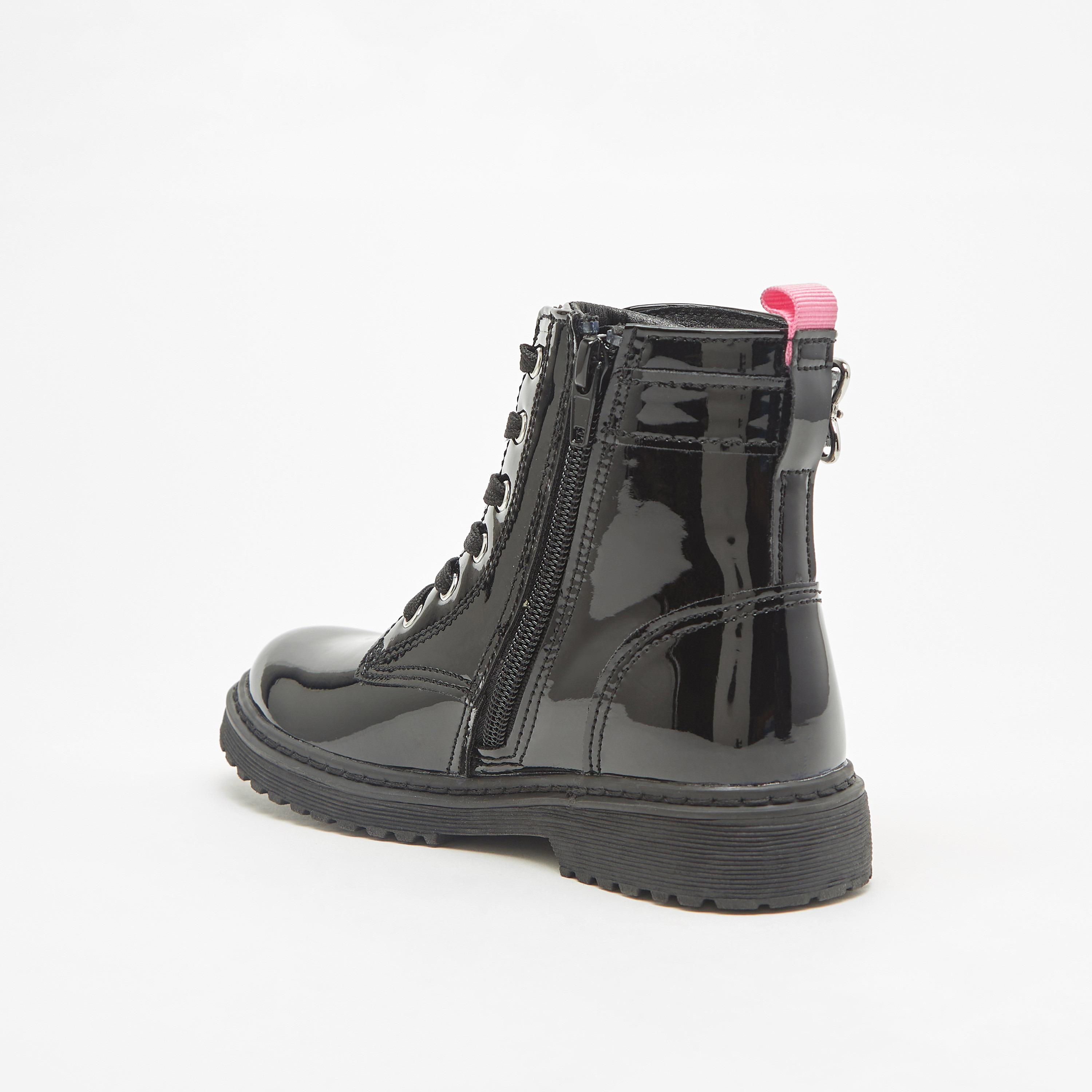 Disney Minnie Mouse Print Ankle Boots with Lace-Up Closure-girls-shoes-boots-image-2