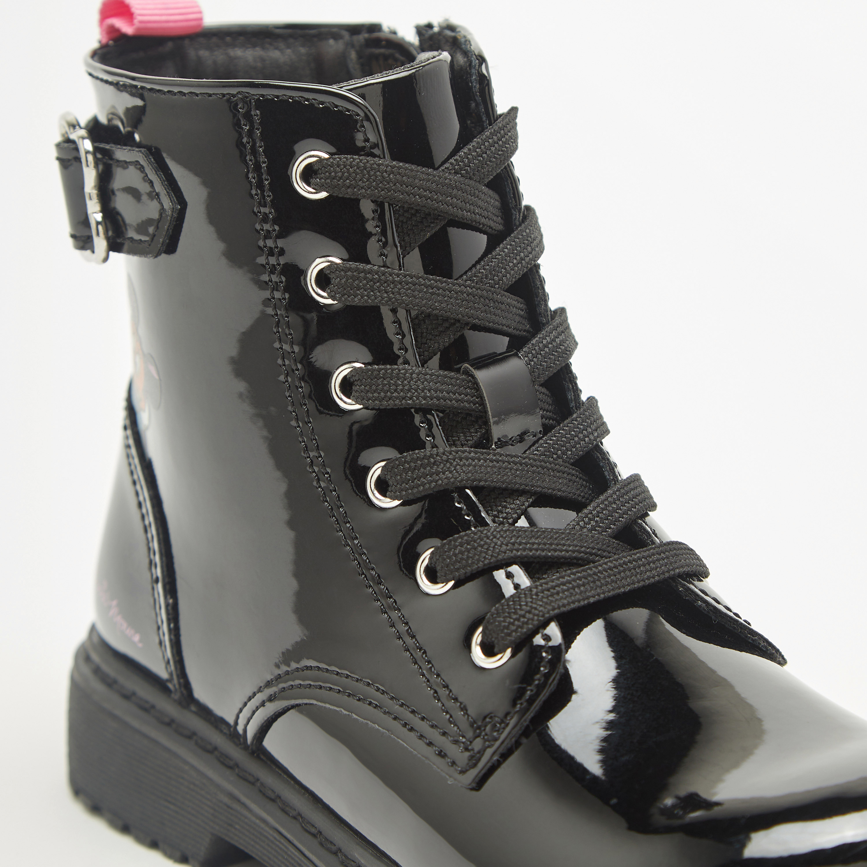 Disney Minnie Mouse Print Ankle Boots with Lace-Up Closure-girls-shoes-boots-image-5