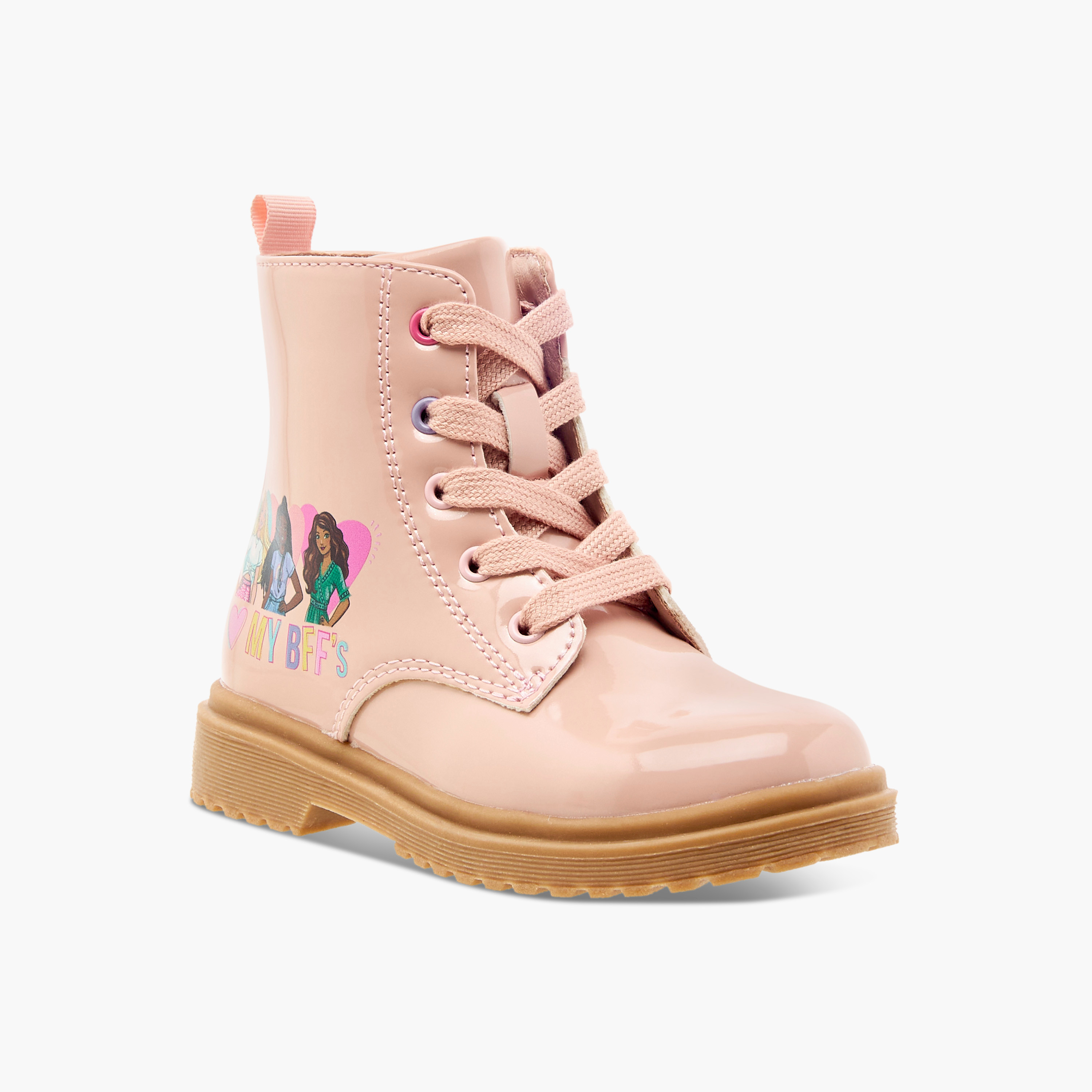 بوت بطول الكاحل ورباط إغلاق وطبعات باربي-girls-shoes-boots-image-2