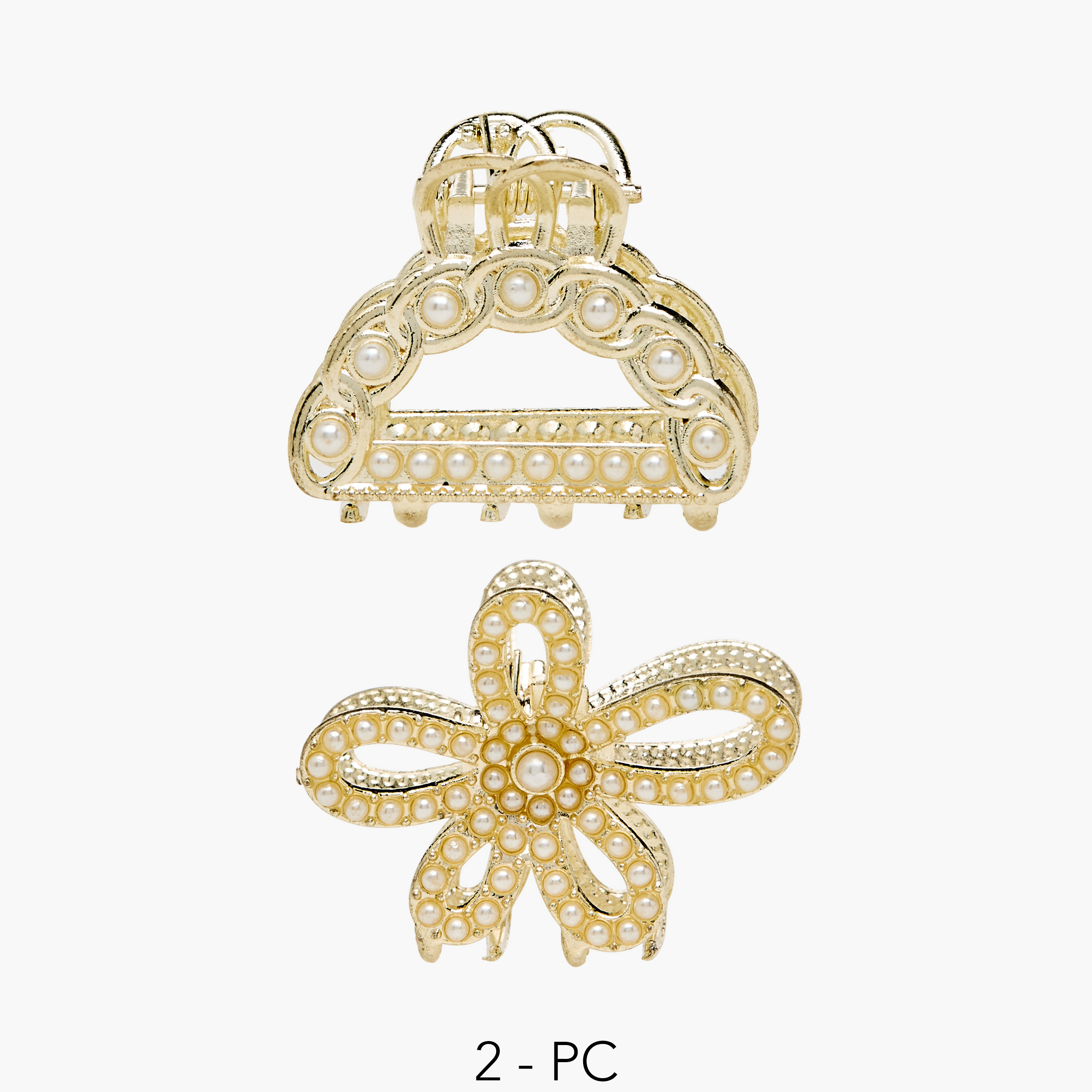 Pearl Embellished Hair Clamp - Set of 3-women-hairaccessories-clamps-image-1