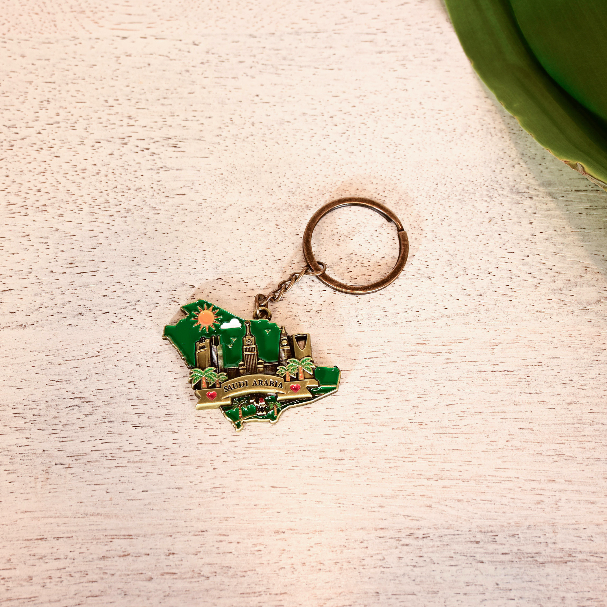 Crafted by Lifestyle Saudi Arabia Map Embossed Keychain-household-decor-decorativeobjectsandsculptures-image-1
