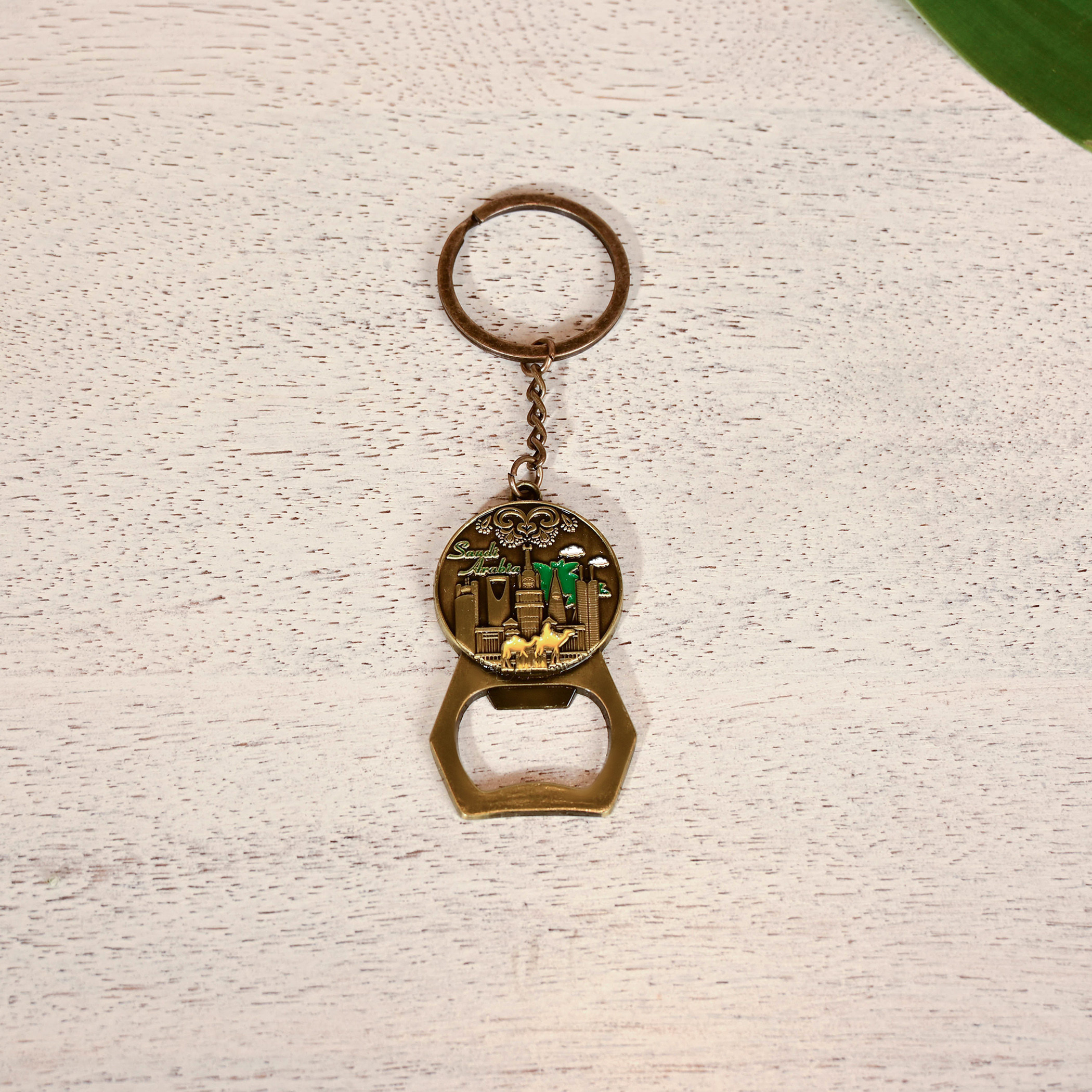 Home Carving Saudi Arabia Embossed Keyring with Bottle Opener-household-decor-decorativeobjectsandsculptures-image-1