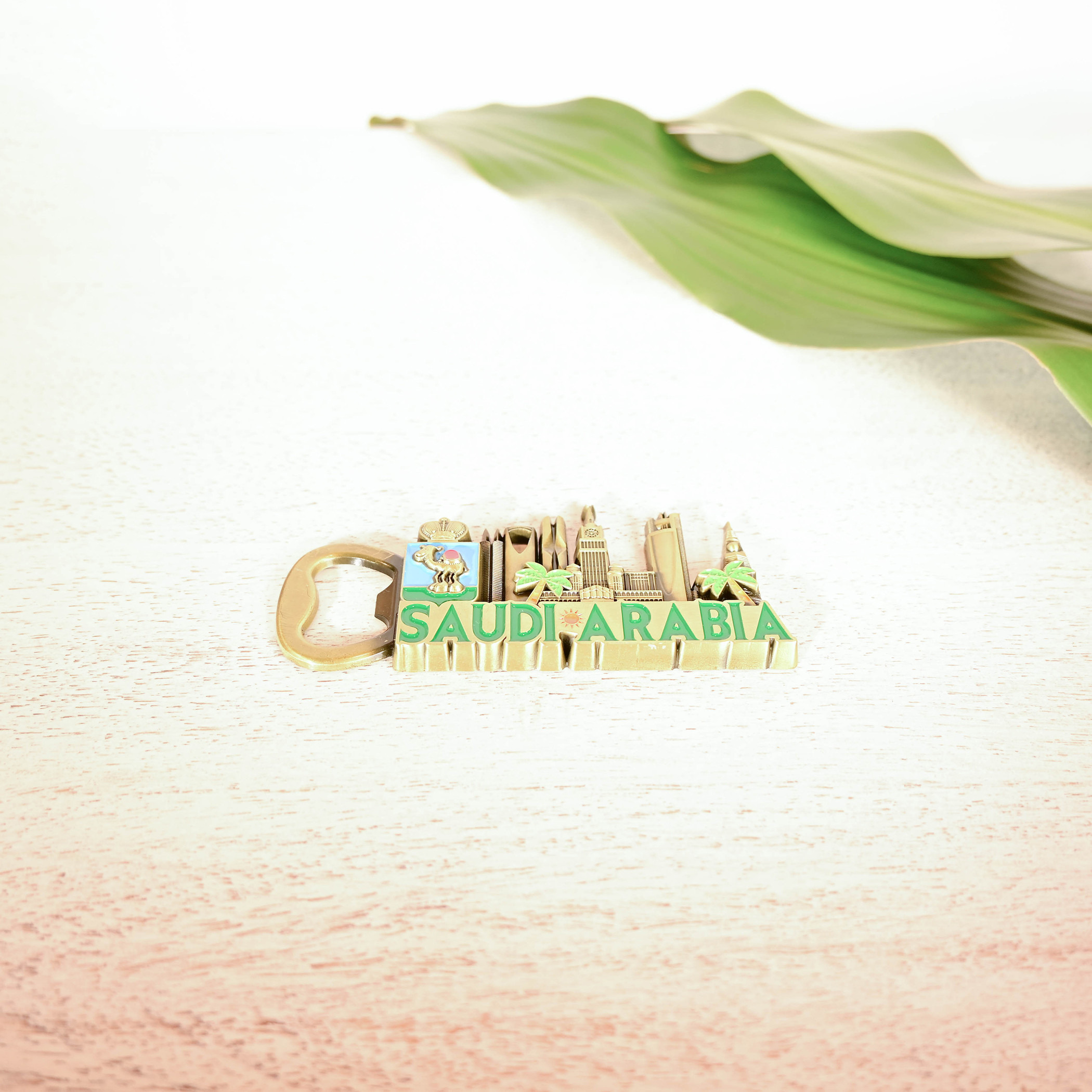 Home Carving I Love Saudi Arabia Embossed Magnetic Bottle Opener-household-decor-decorativeobjectsandsculptures-image-1