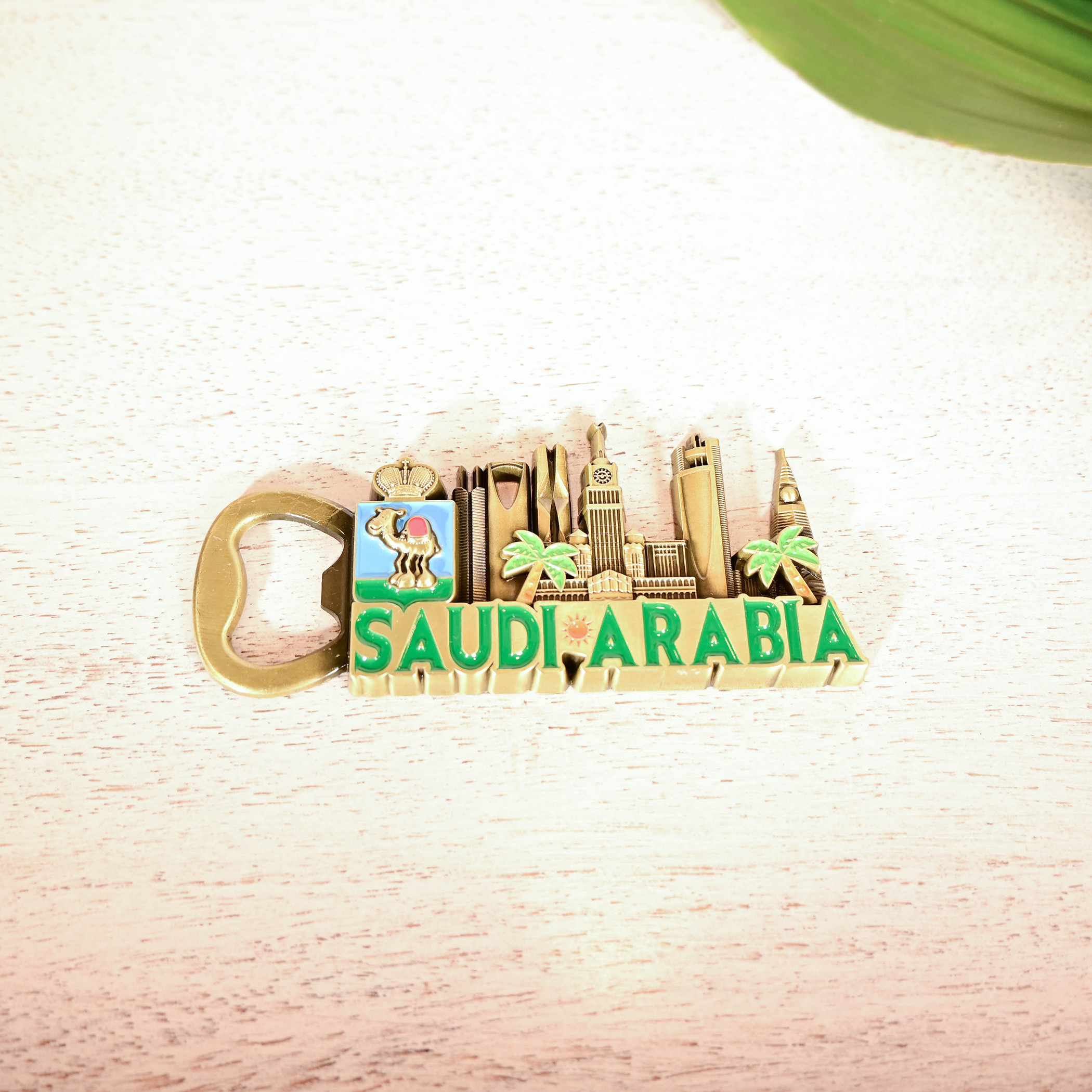 Home Carving I Love Saudi Arabia Embossed Magnetic Bottle Opener-household-decor-decorativeobjectsandsculptures-image-3