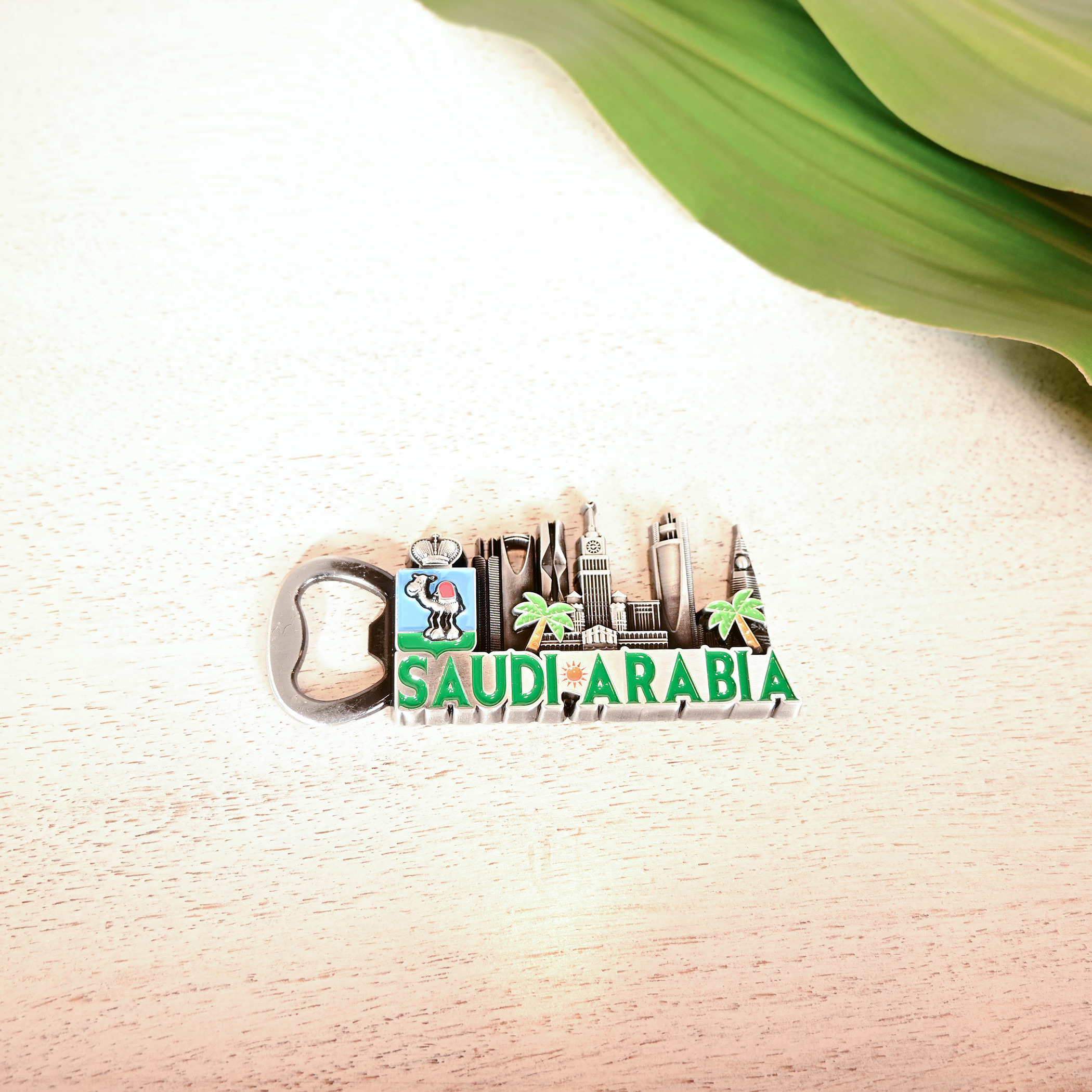 Home Carving I Love Saudi Arabia Embossed Magnetic Bottle Opener-household-decor-decorativeobjectsandsculptures-image-3
