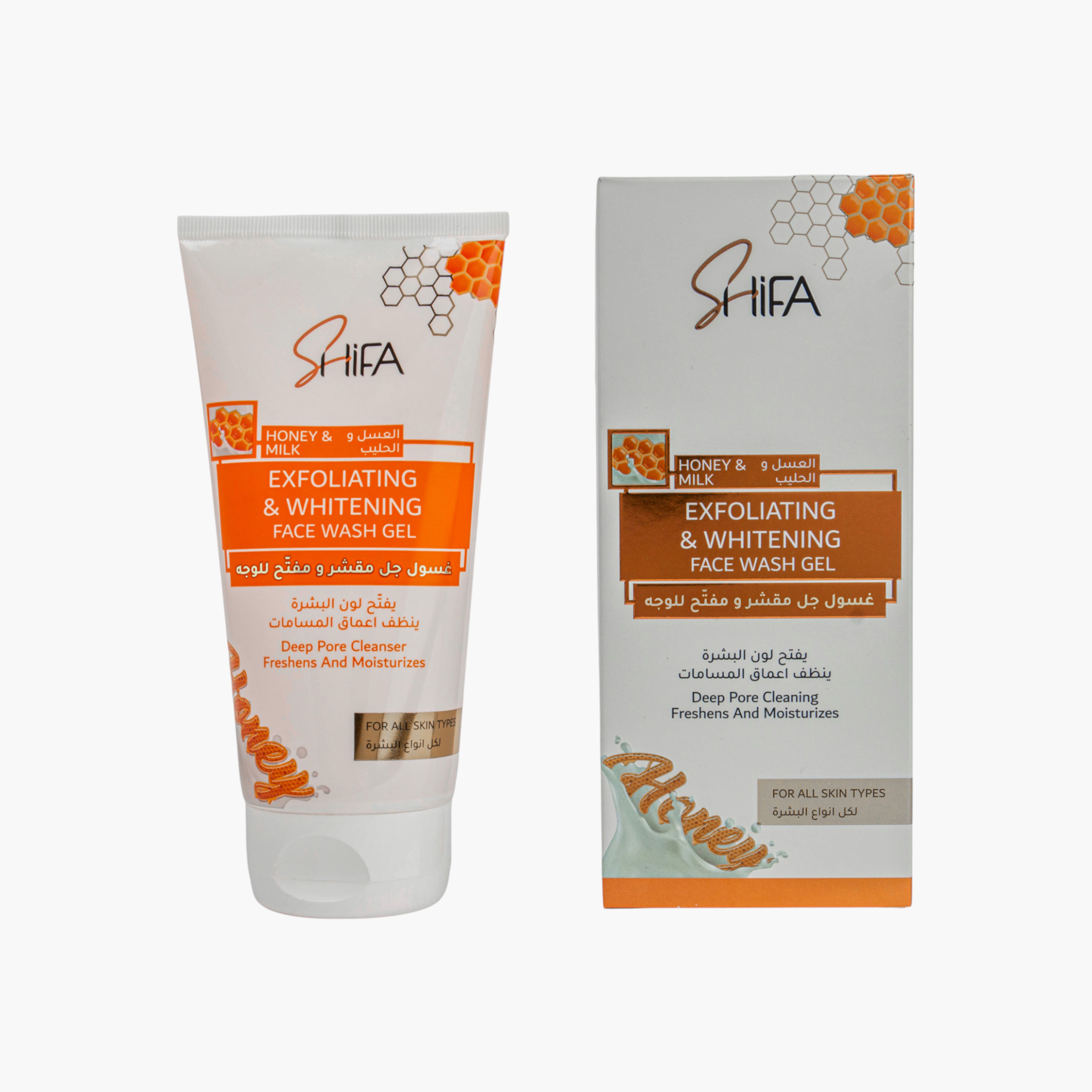 Shifa Honey and Milk Exfoliating and Whitening Face Wash Gel - 150 ml-beautyandpersonalcare-skin-cleansers-facewashandcleansers-image-1