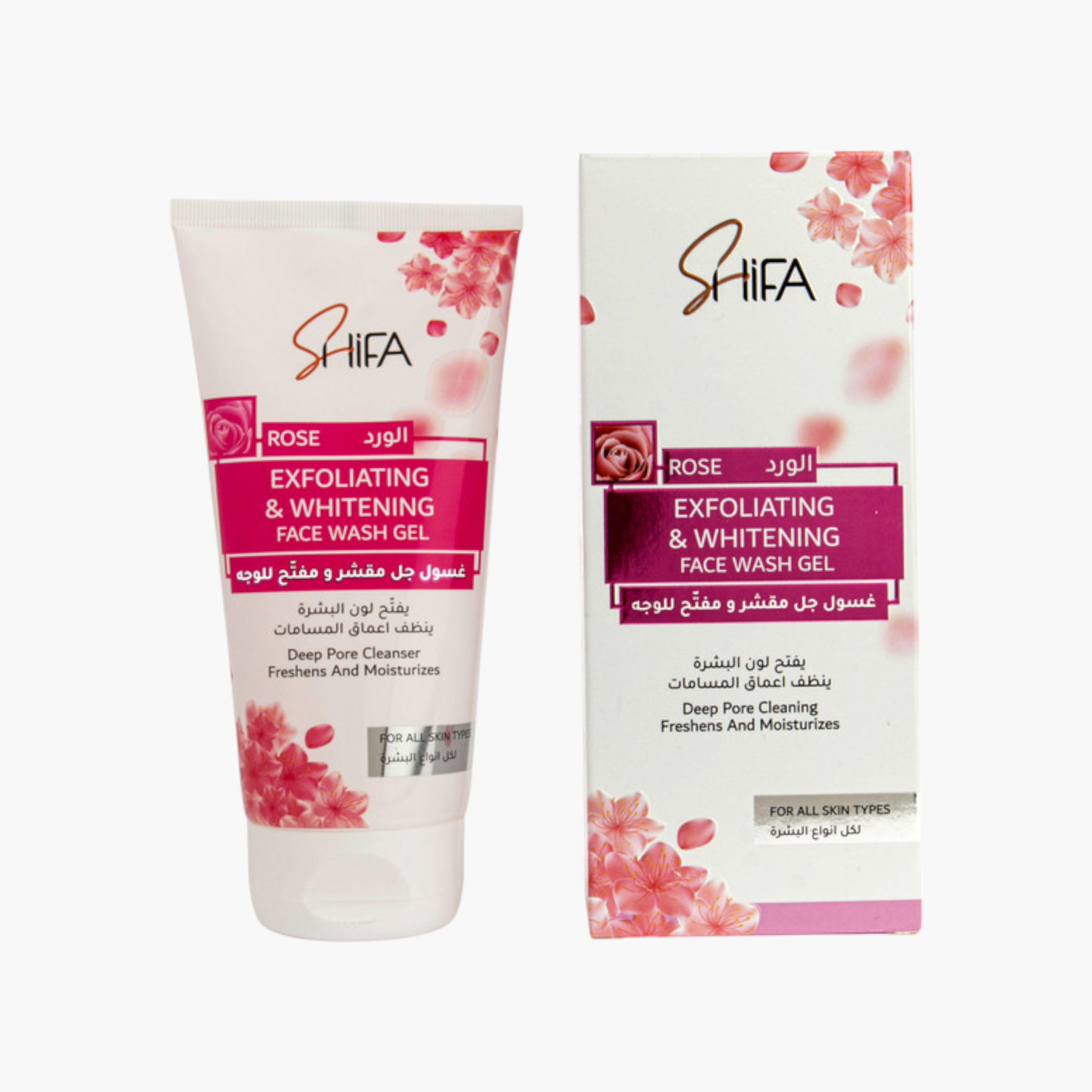 Shifa Rose Exfoliating and Whitening Face Wash Gel - 150 ml-beautyandpersonalcare-skin-cleansers-facewashandcleansers-image-1
