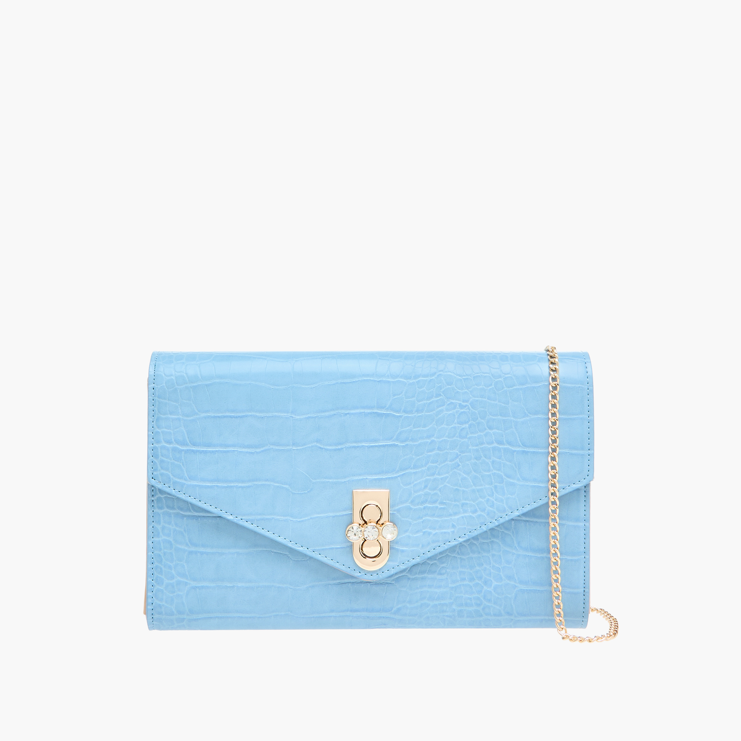 Sasha Animal Textured Clutch with Detachable Chain Strap-women-bagsandwallets-handbags-image-1