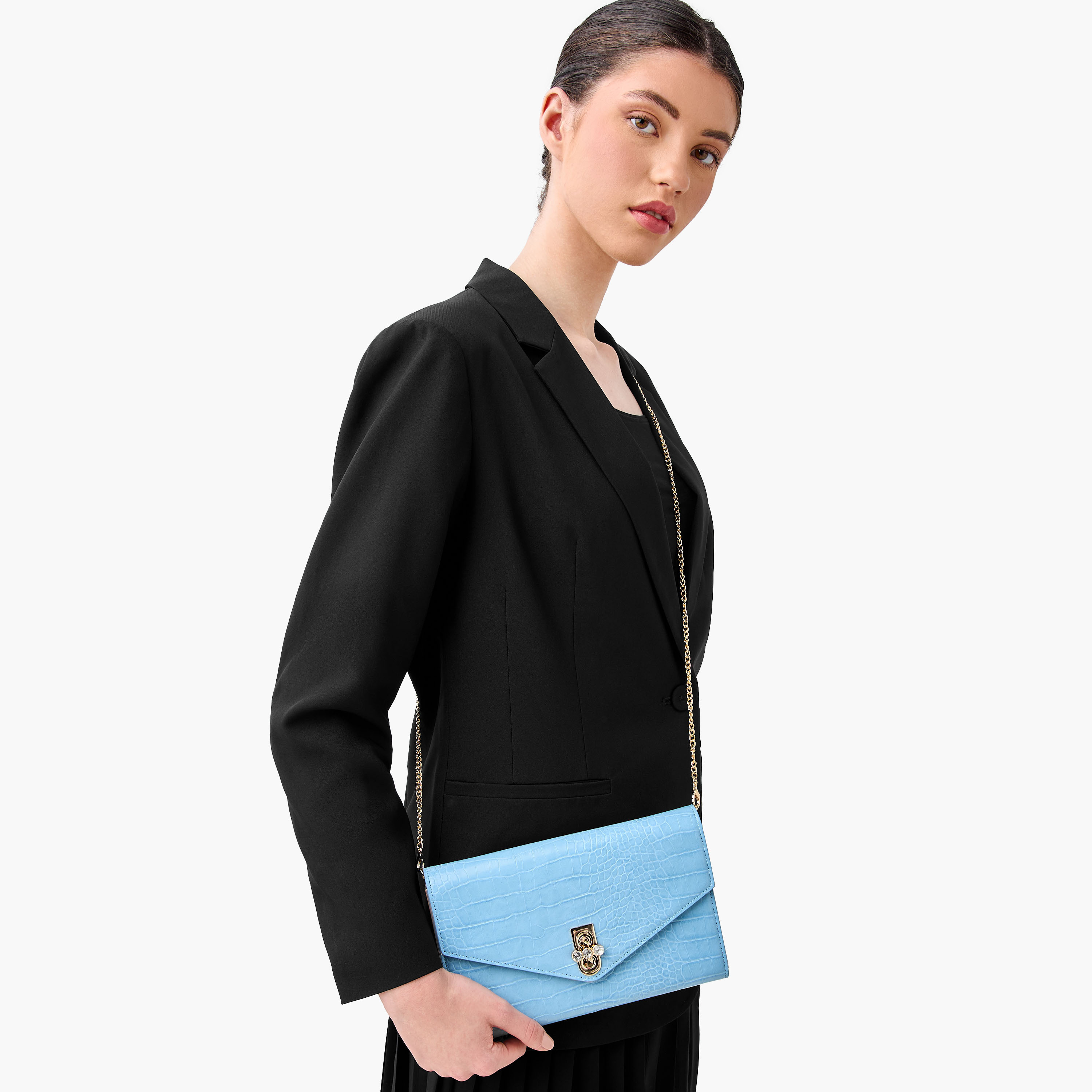 Sasha Animal Textured Clutch with Detachable Chain Strap-women-bagsandwallets-handbags-image-2