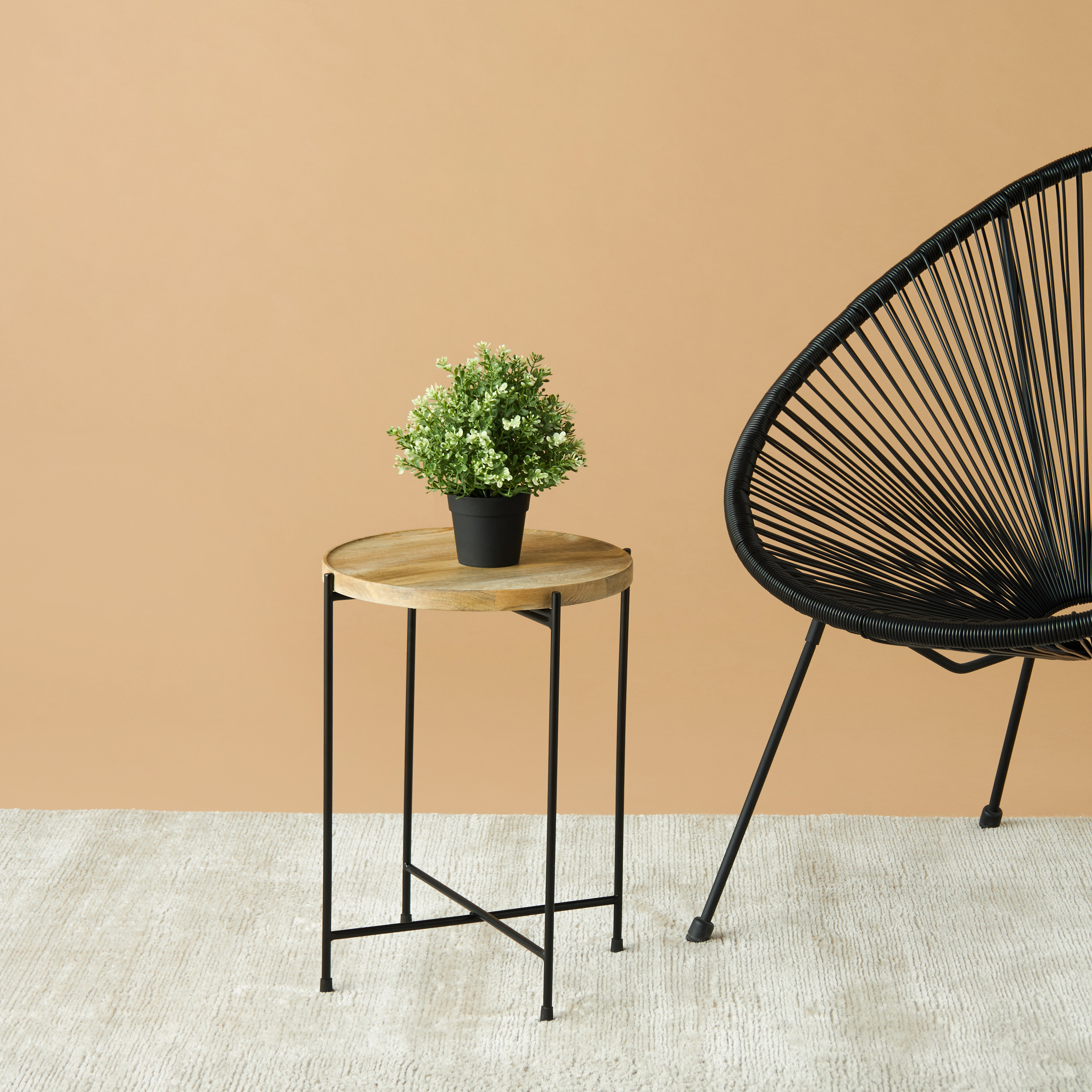 Marble Top Accent Table - 35x46 cms-furniture-livingroom-sideandendtables-image-1