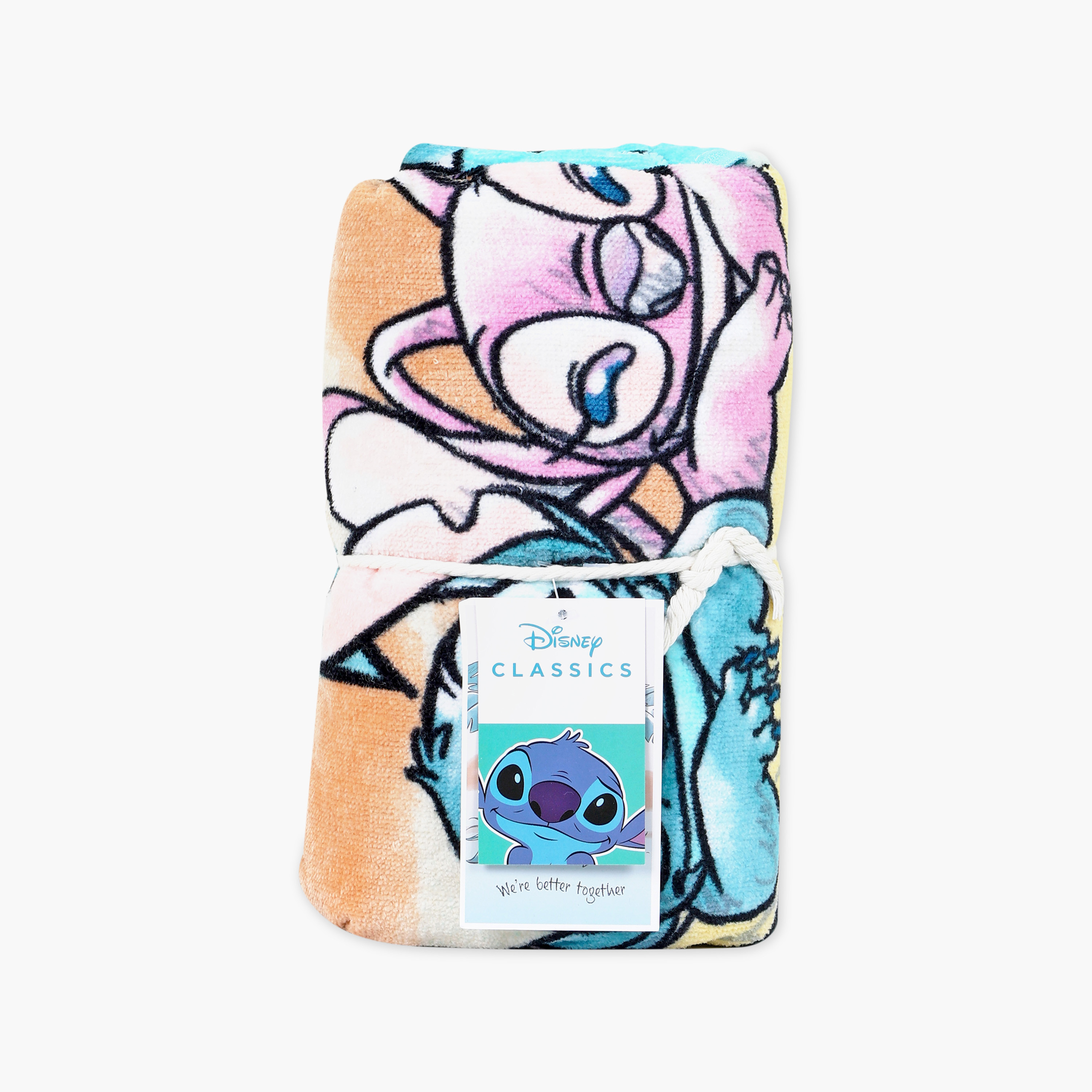Disney Stitch and Angel Print Beach Towel - 71x140 cm-baby-bathandcare-towels-image-4