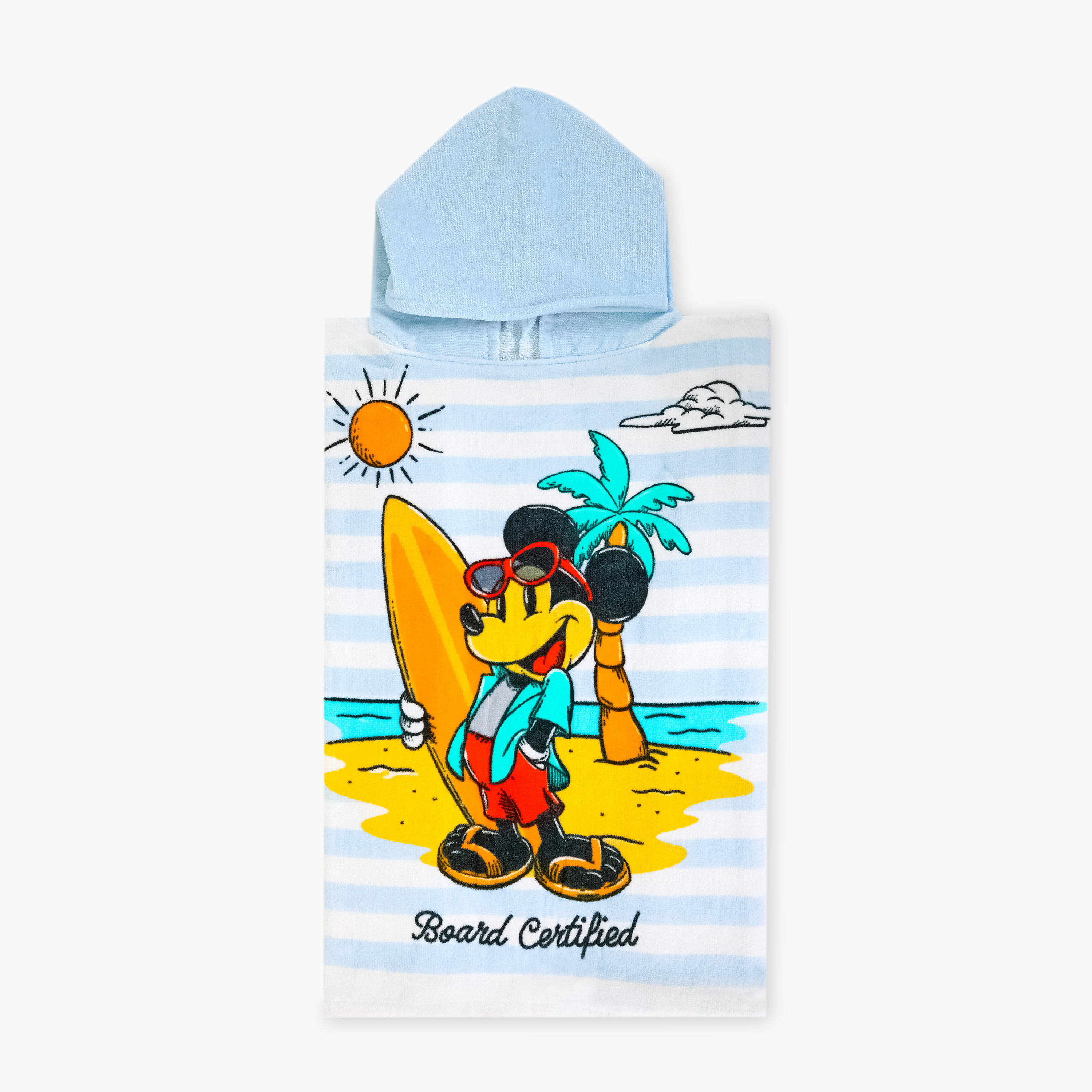 Disney Mickey Mouse Print Poncho with Hood-baby-bathandcare-towels-image-2