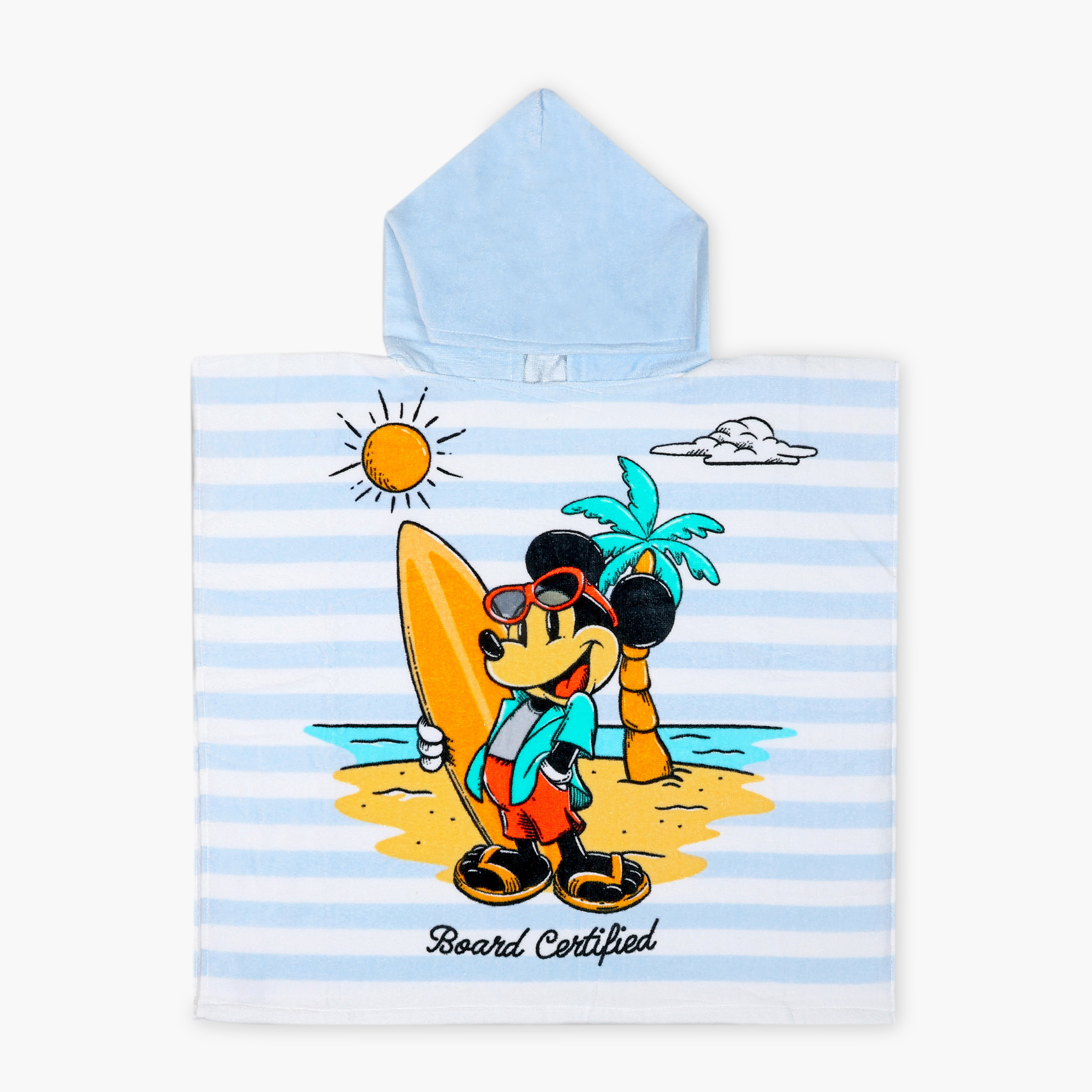 Disney Mickey Mouse Print Poncho with Hood-baby-bathandcare-towels-image-3