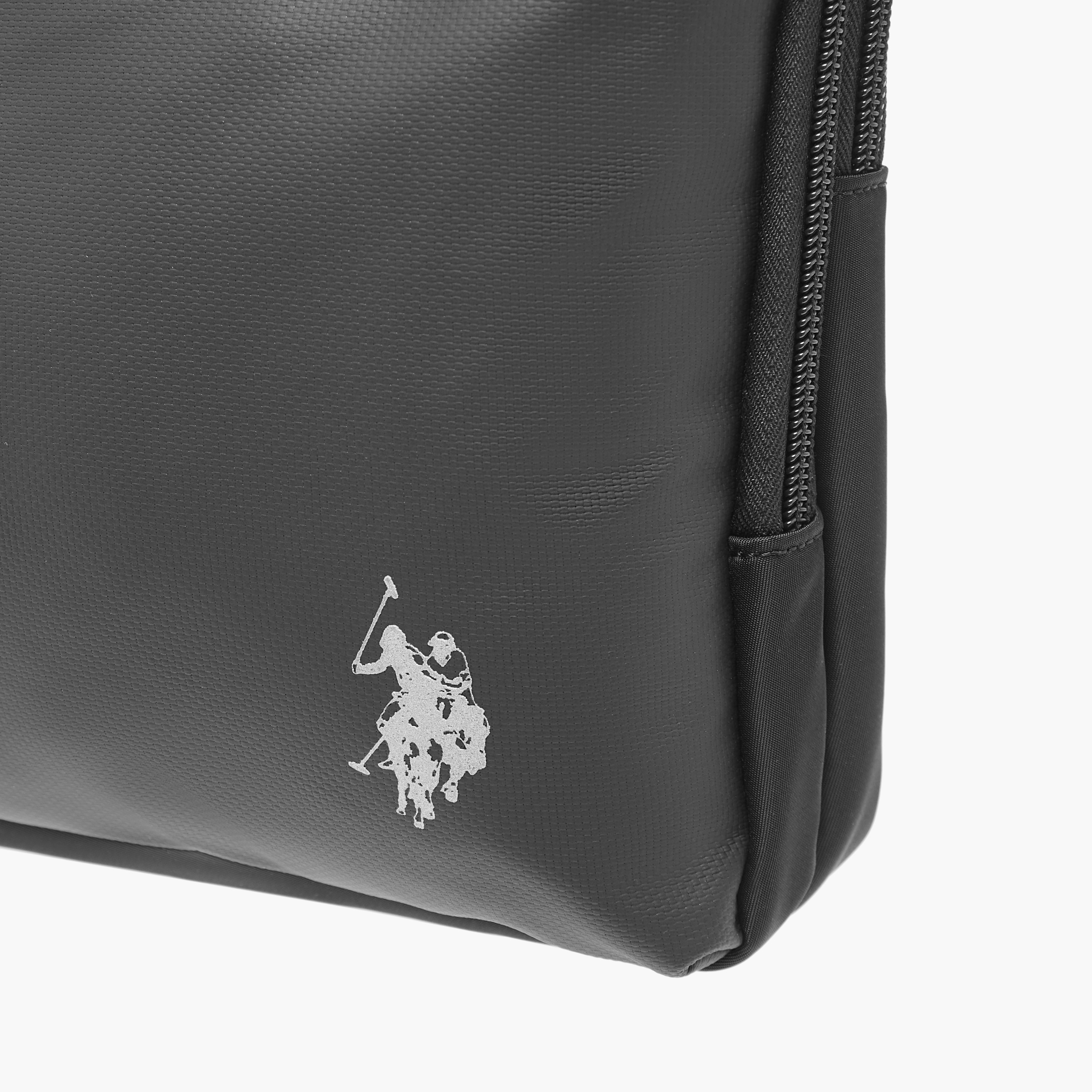 US POLO ASSN. Logo Print Panelled Crossbody Bag with Zip Closure-women-bagsandwallets-handbags-image-6