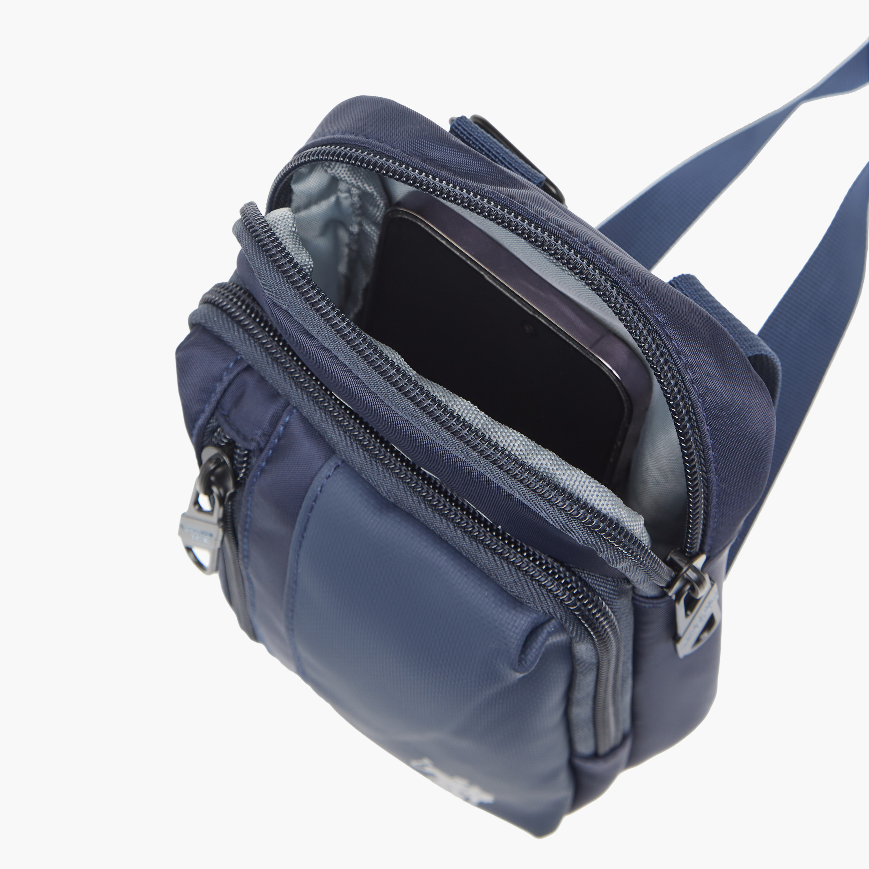 US POLO ASSN. Logo Print Panelled Crossbody Bag with Zip Closure-women-bagsandwallets-handbags-image-7