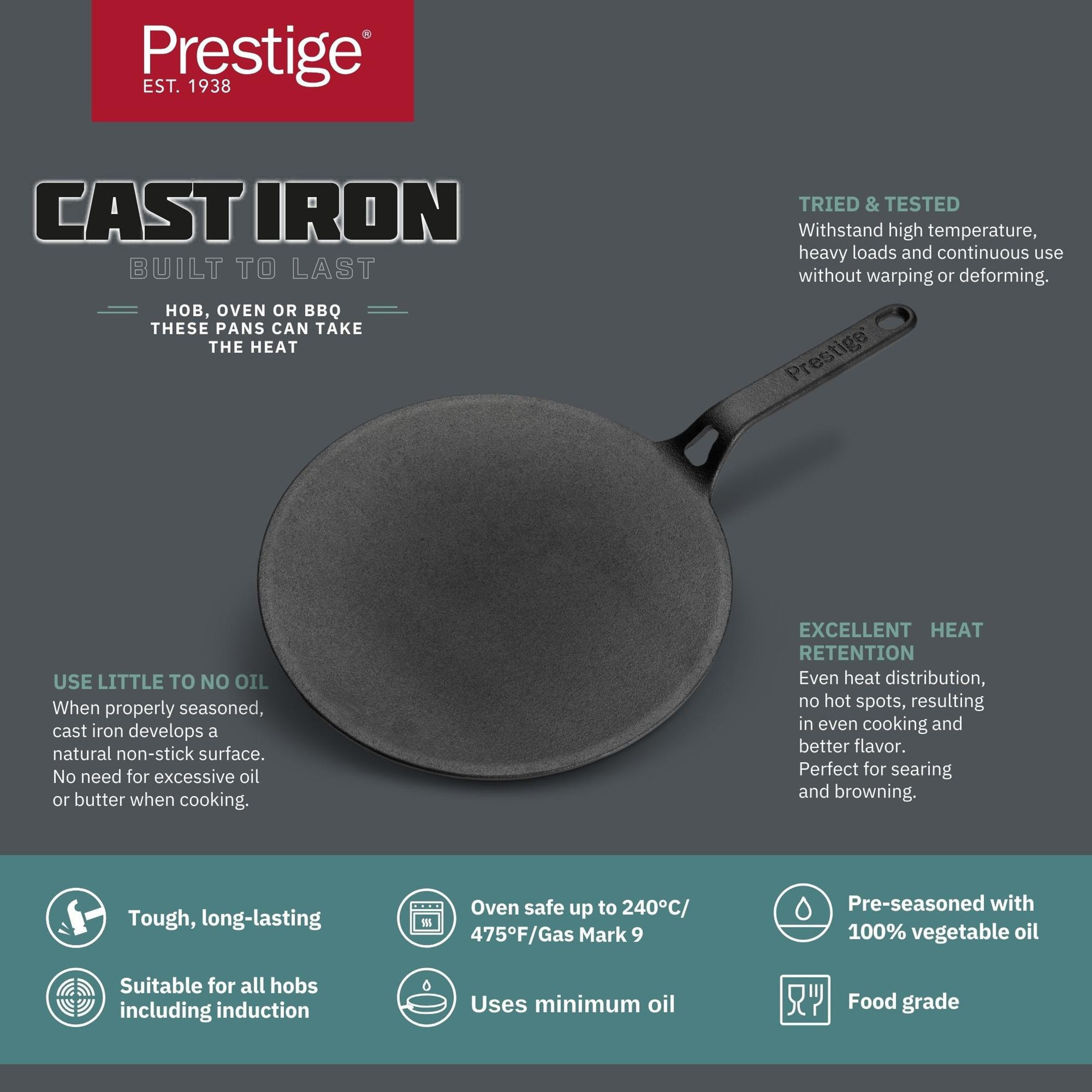 Prestige Cast Iron Curved Tawa - 28 cms-household-kitchen-cookware-cookwareandsets-image-3