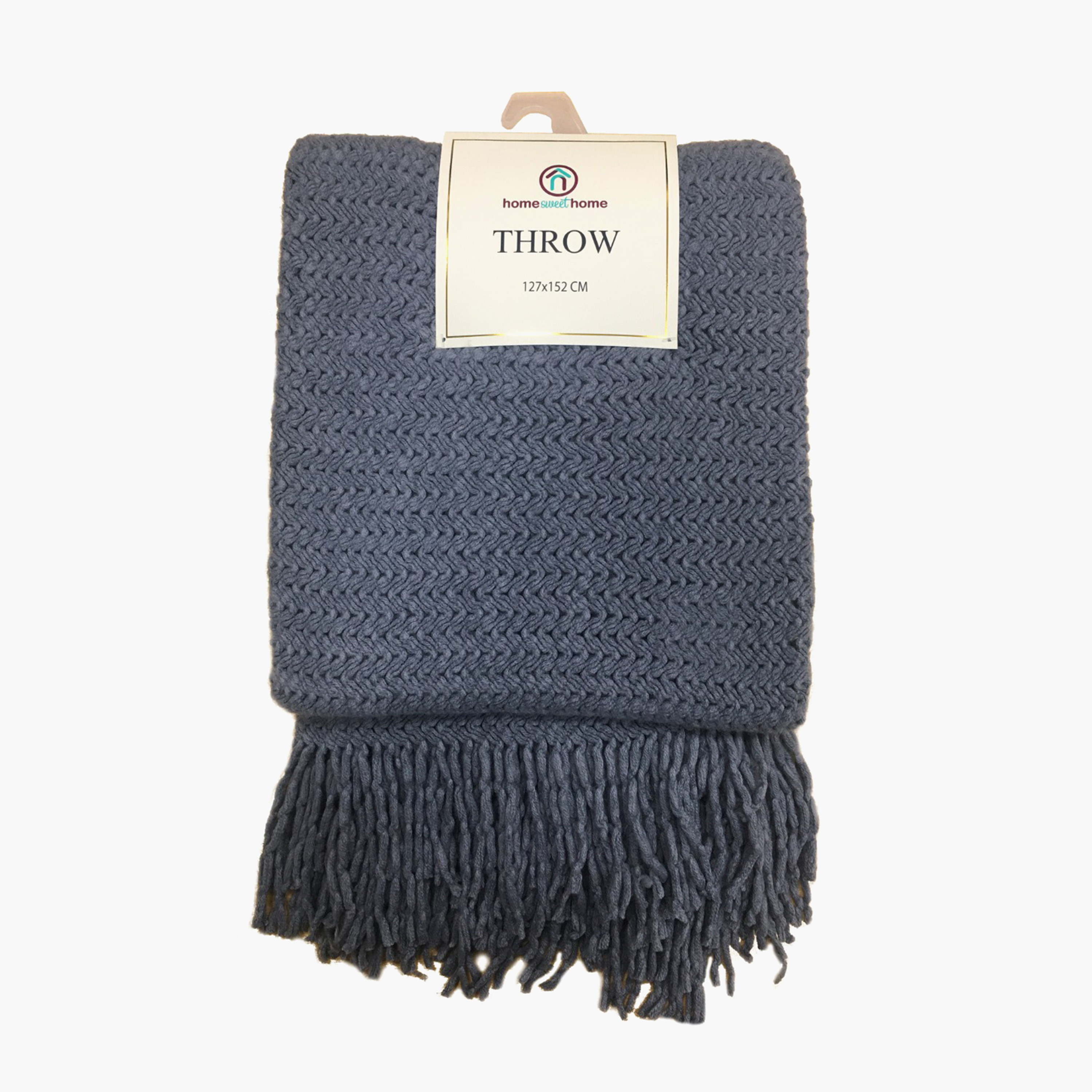 Karleen Decor Textured Acrylic Throw with Tassel - 127x152 cm-household-bedding-blankets-image-1