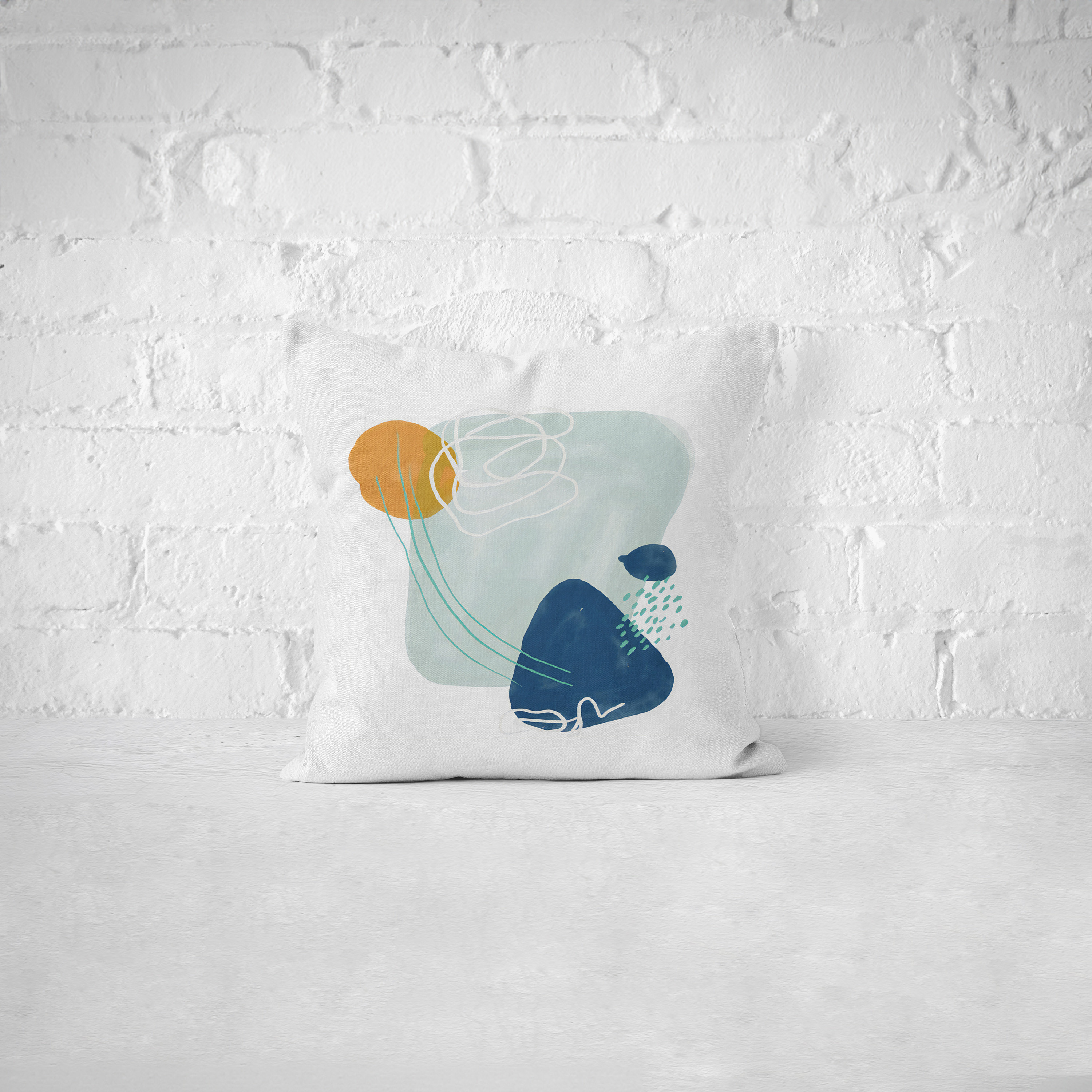غطاء وسادة مخملي بطبعات تجريدية من كارلين ديكور - 45×45 سم-household-cushionsandthrows-cushioncovers-image-2