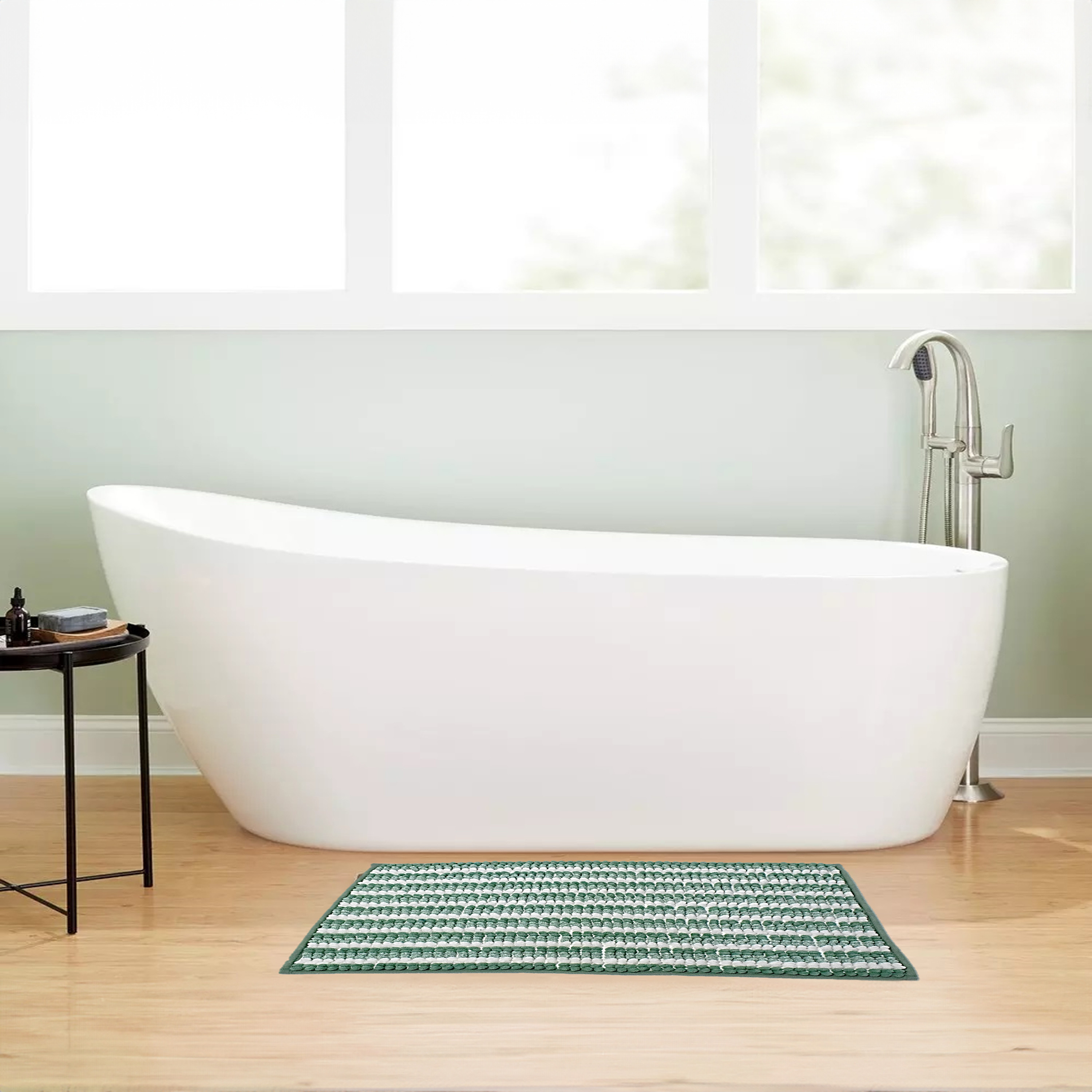 Karleen Decor Loop Textured Bath Mat - 60x40 cm-household-rugsandcarpets-doormats-image-1